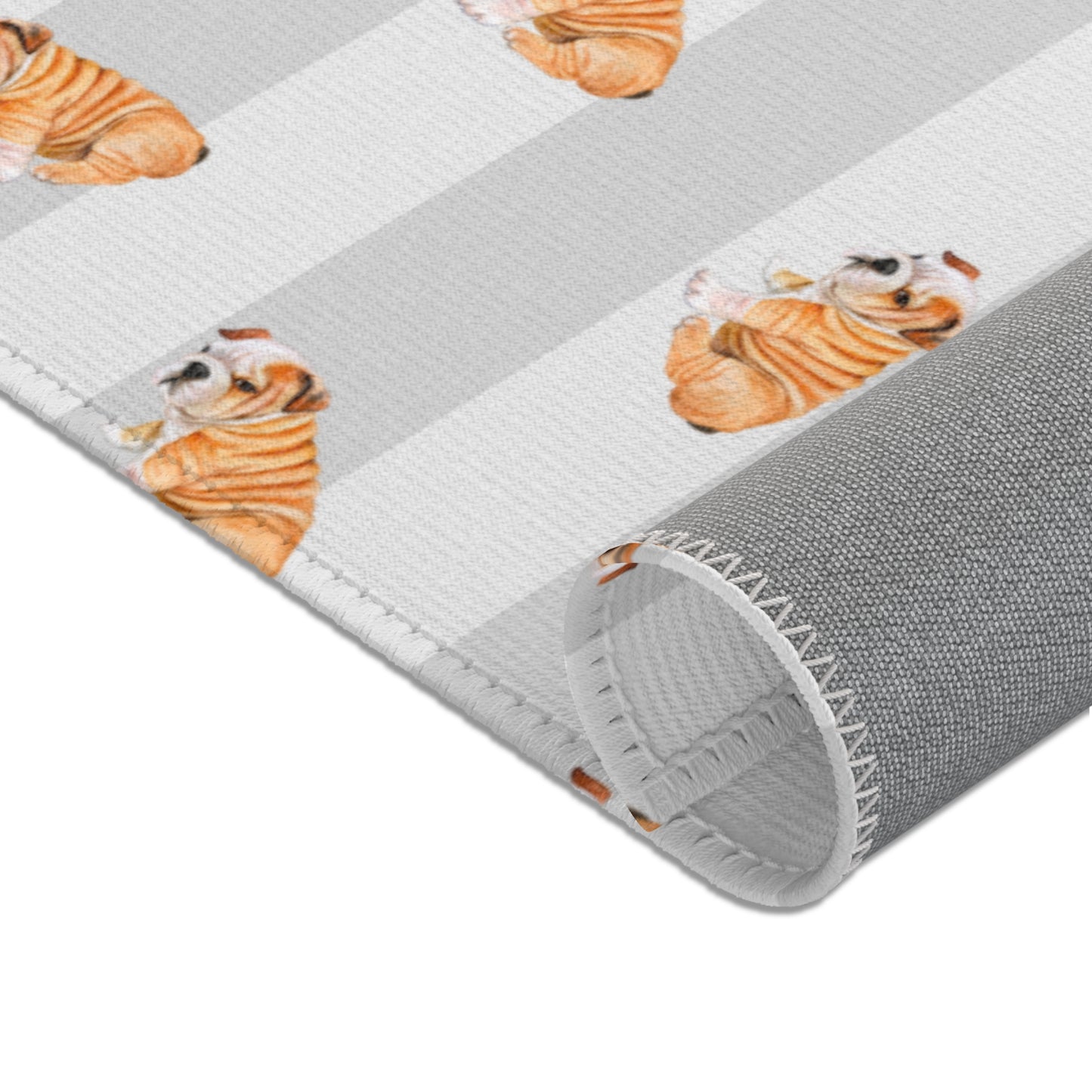 Cute "Bulldog" Accent Area Rug, Dog Themed Gift, Home Accessory, Living Room Mats