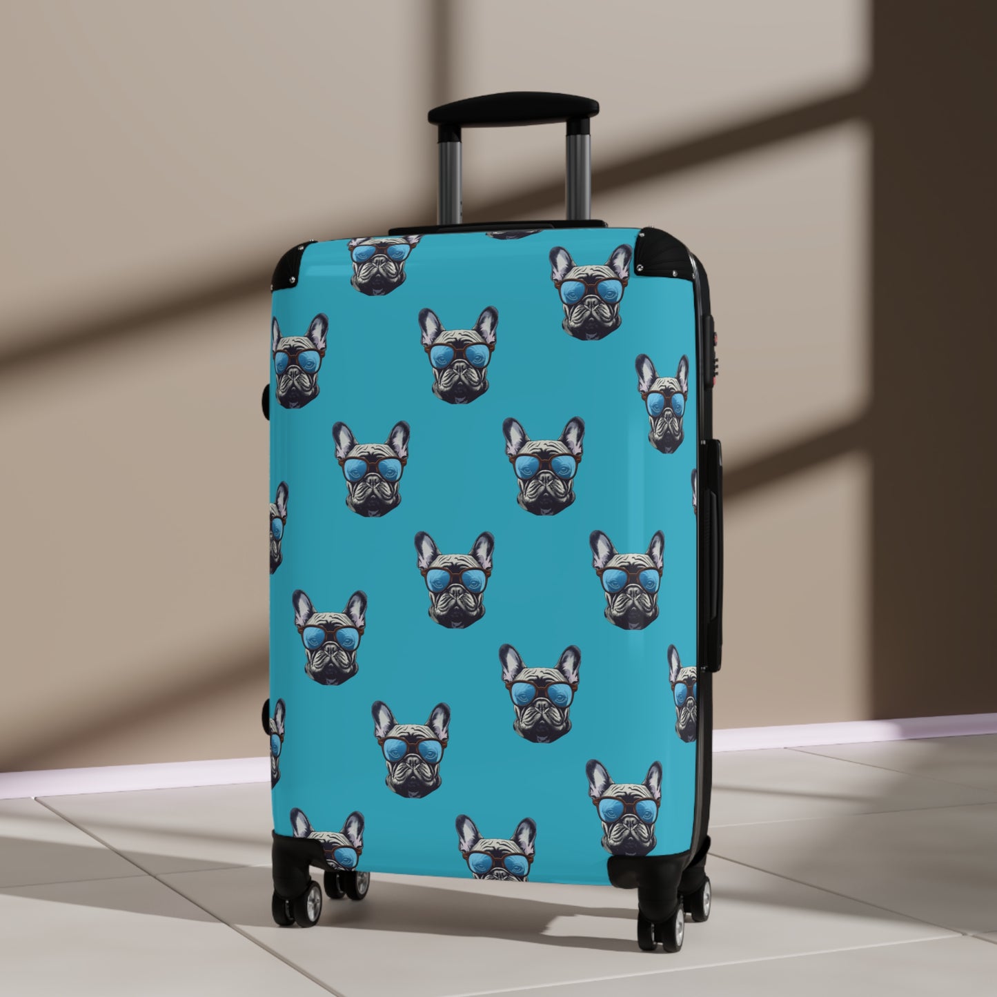"Bulldog" Travel Suitcase, Super Durable and Lightweight French Bulldog Travel Suitcase, Unique Designer Travel Gear