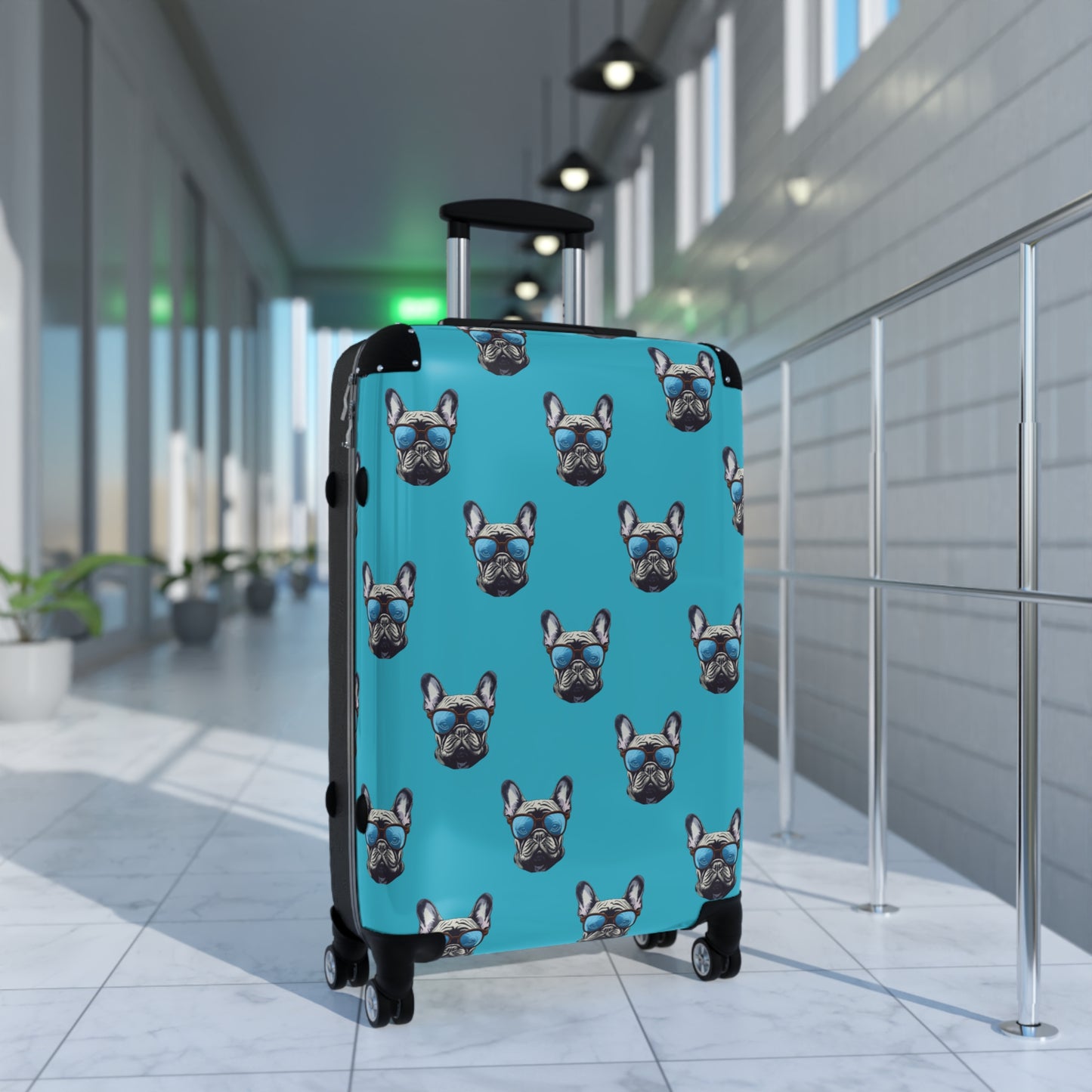 "Bulldog" Travel Suitcase, Super Durable and Lightweight French Bulldog Travel Suitcase, Unique Designer Travel Gear
