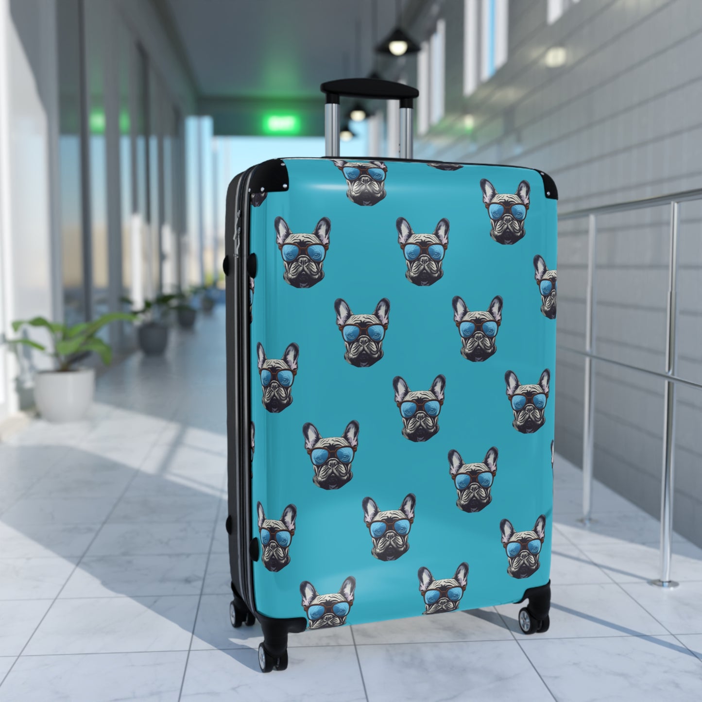 "Bulldog" Travel Suitcase, Super Durable and Lightweight French Bulldog Travel Suitcase, Unique Designer Travel Gear
