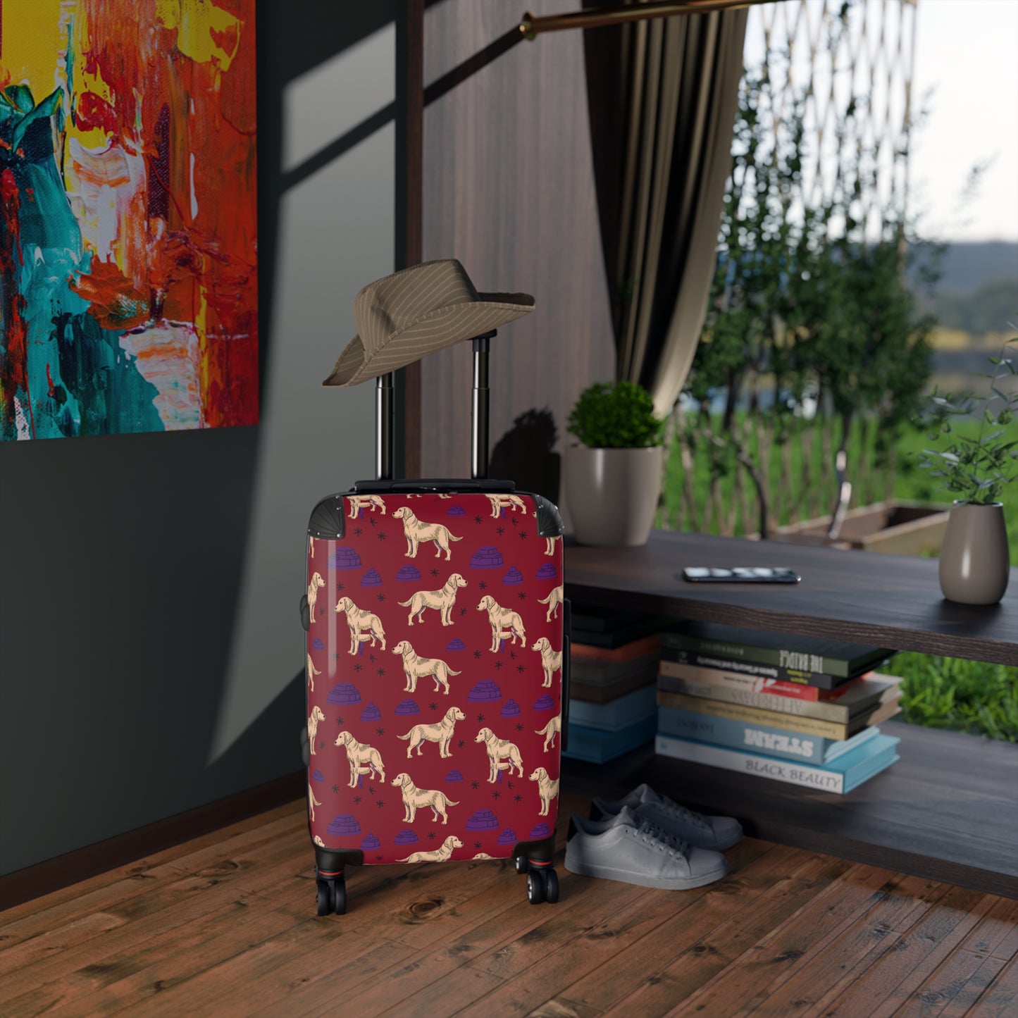 Suitcase with "Golden Retrievel" Design - Unique Luggage for Dog Lovers