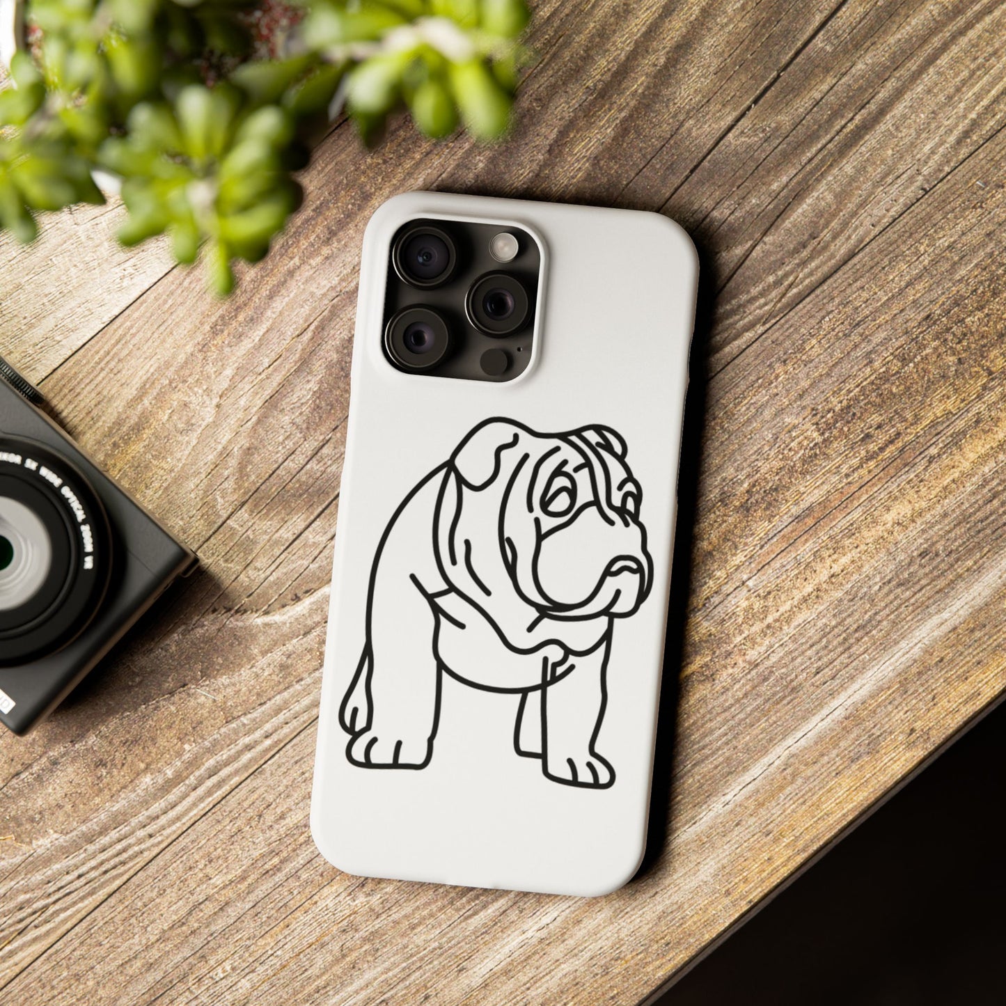 Bulldog Slim Phone Case: Minimalist Pet Lover Accessory, Cute Gift for Dog Owners, Phone Protection, Animal Lover's Style, Unique Dog Design