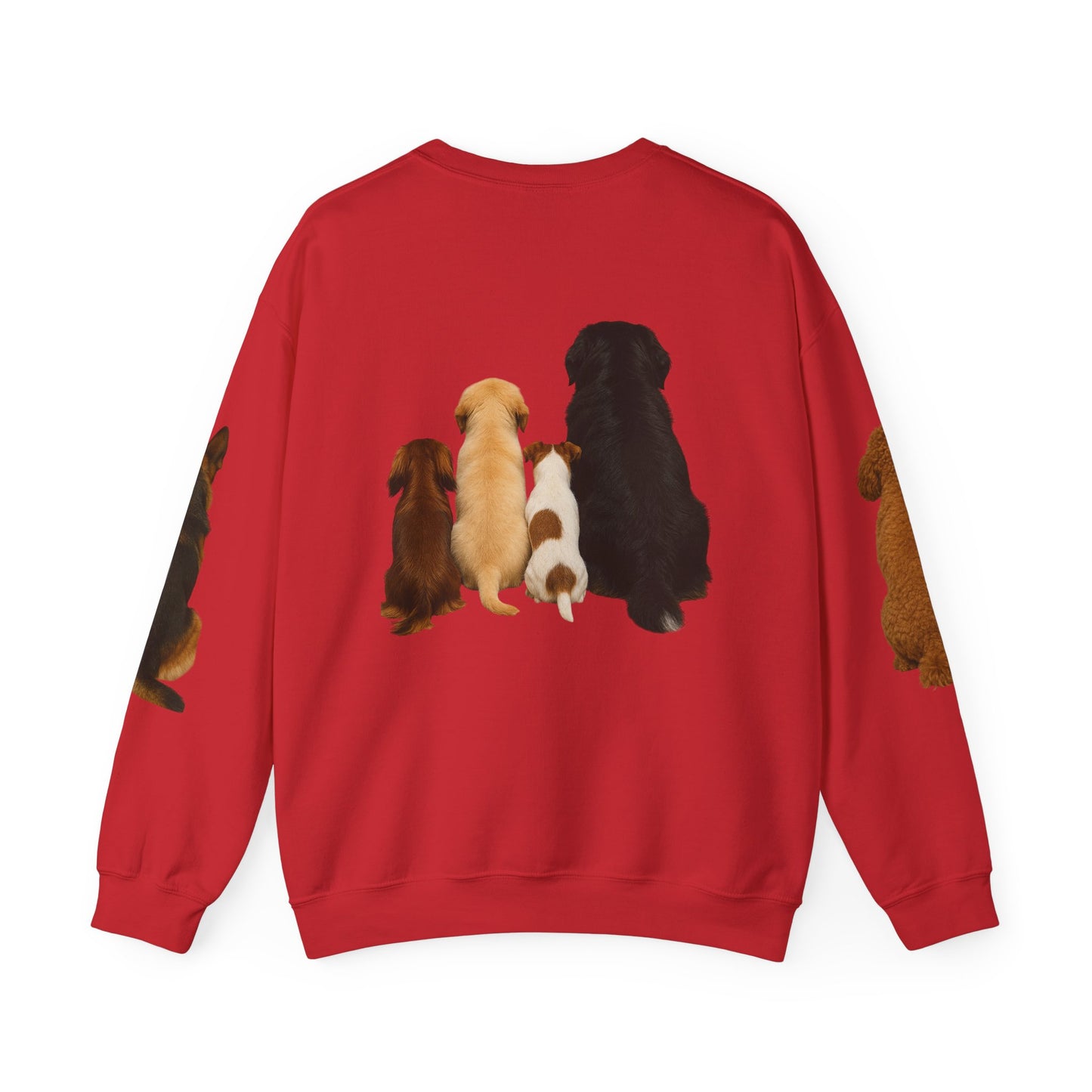 Dog Pack Cotton Crewneck Sweatshirt OEKO-TEX Certified – Cute Puppy Family Print