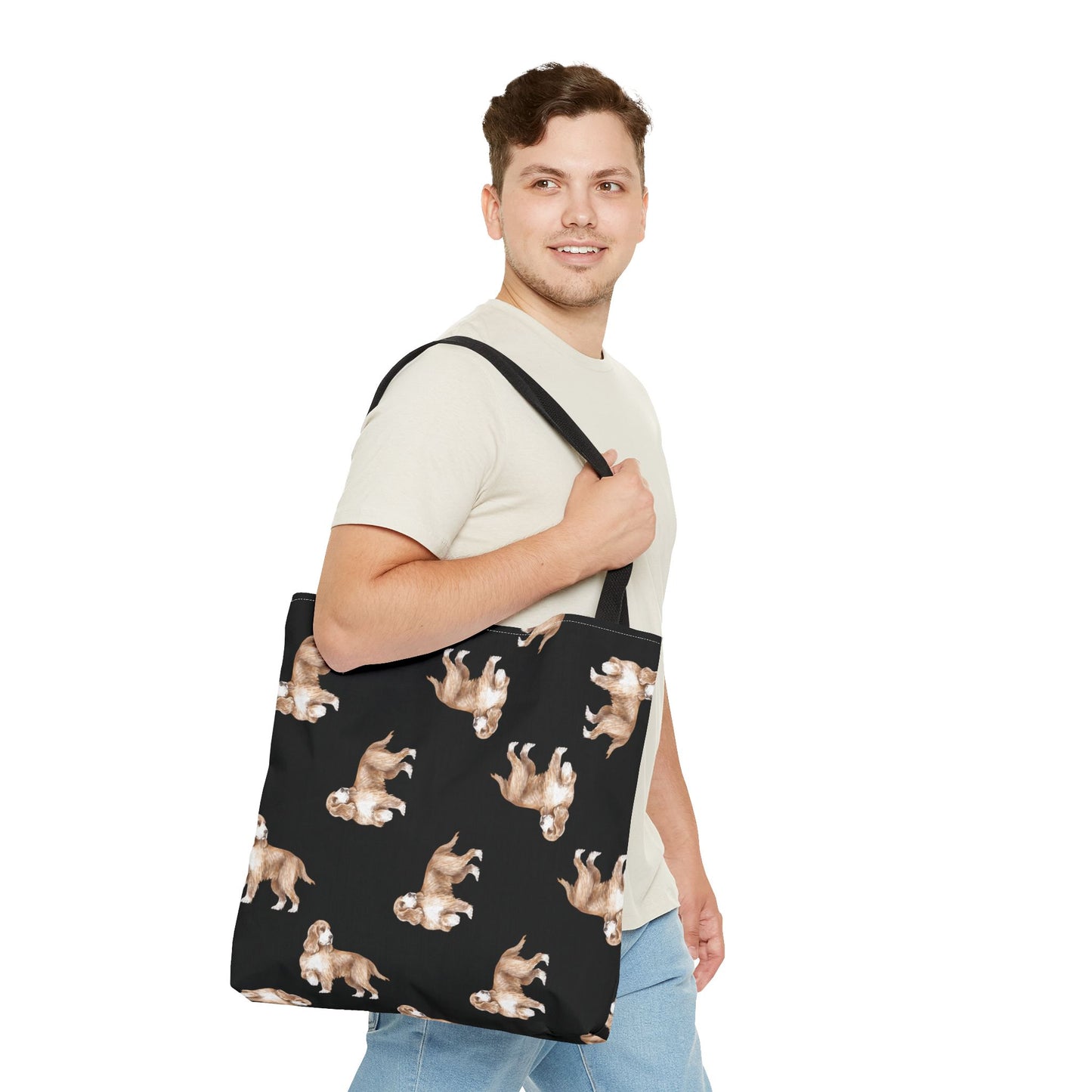 Dog Lover's Tote Bag, All-Over Print Dog Bag, Cute Pet Tote, Gift for Dog Owners, Casual Everyday Bag, Dog Mom Gift