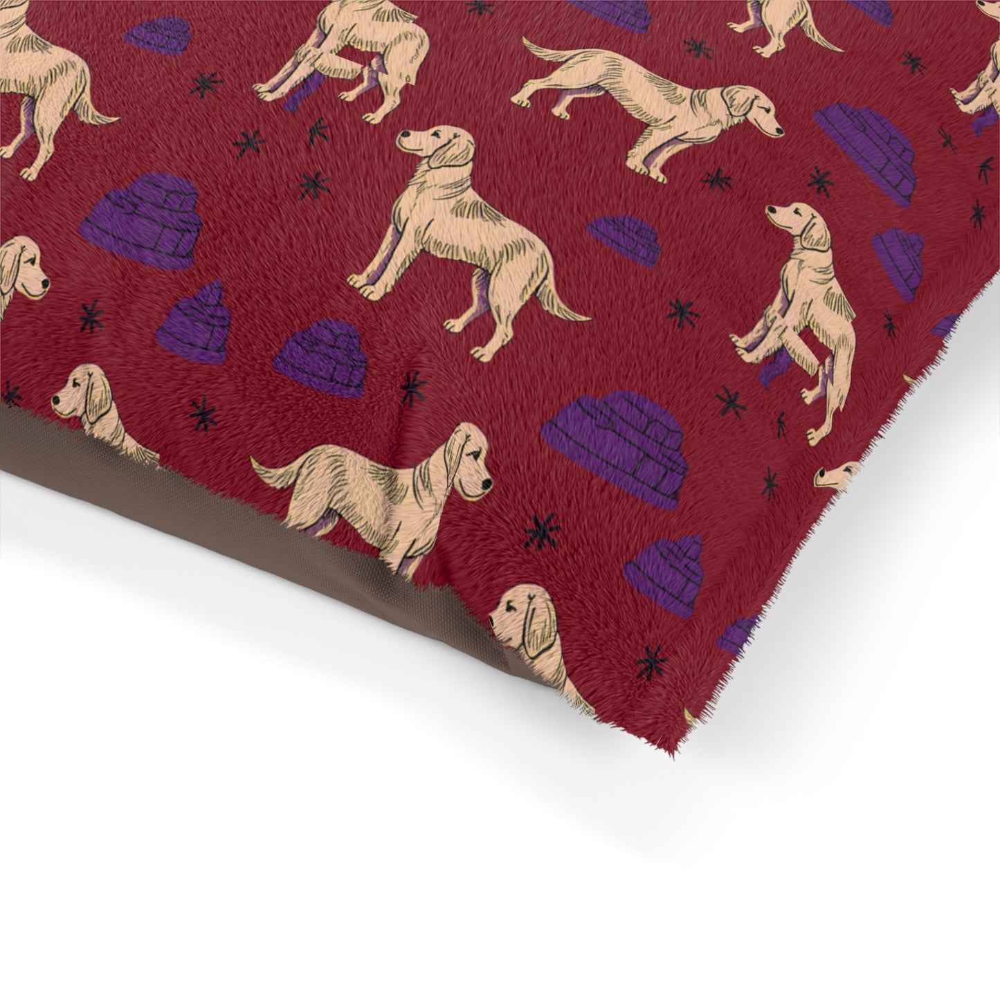Dog Bed "Golden Retrievel" Pattern, Comfortable Dog Bed, Cotton Underside, Doggie Lounger