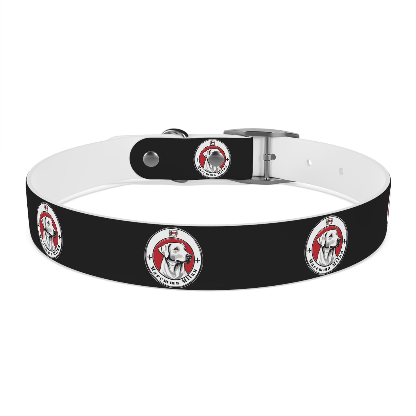 Dog Collar, Adjustable, Waterproff, Durable, Hypoallergenic Black Dog Collar with Maremma Logo,