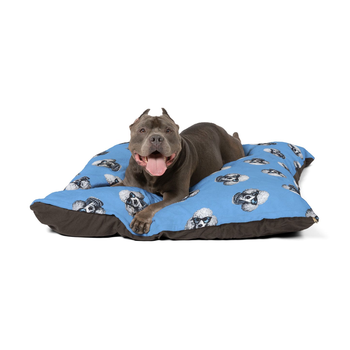 Dog Bed "Poodle" Collection, Designer Dog Bed for Small and Large Dogs, 100% Cotton Underside, Shape Retaining Insert