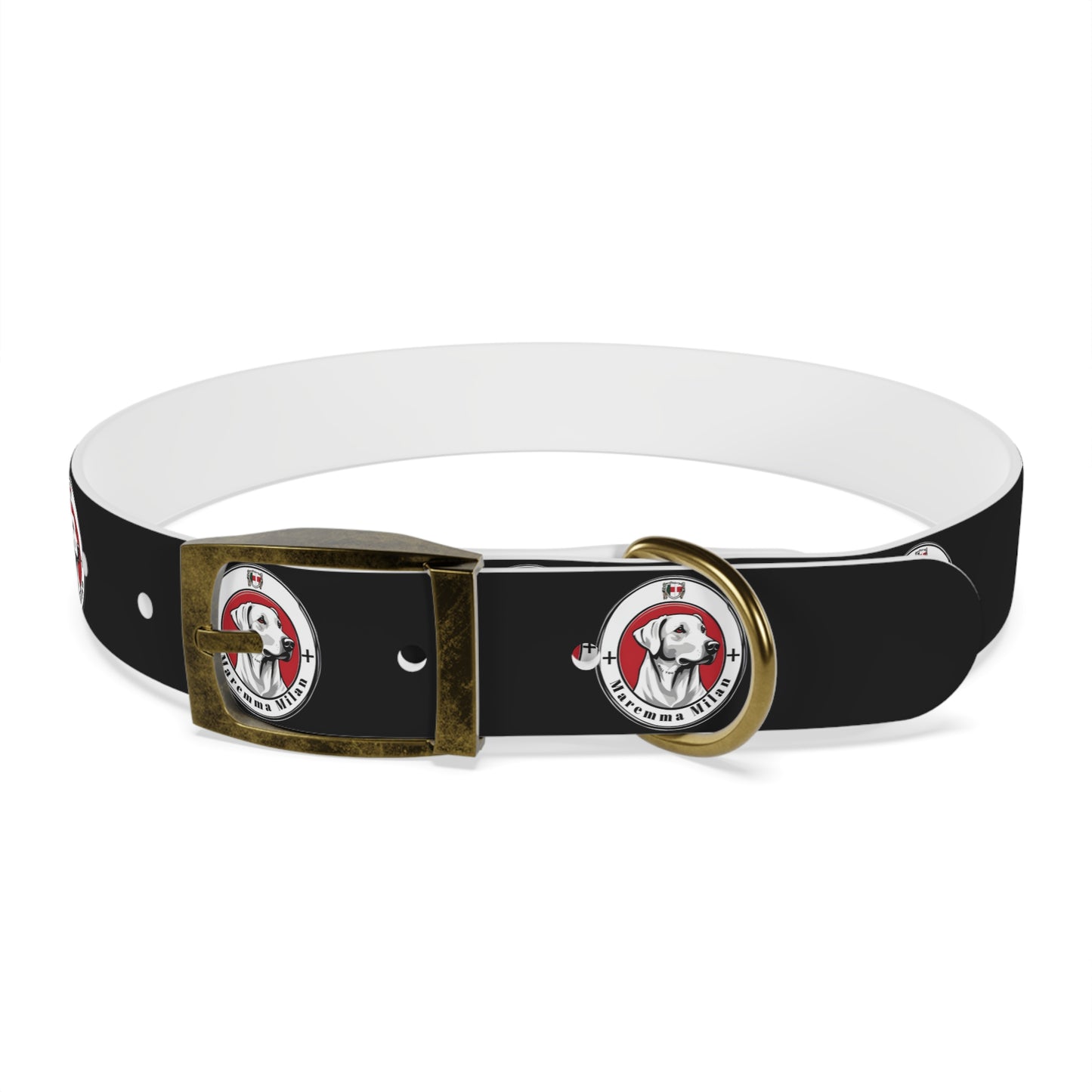 Dog Collar, Adjustable, Waterproff, Durable, Hypoallergenic Black Dog Collar with Maremma Logo,