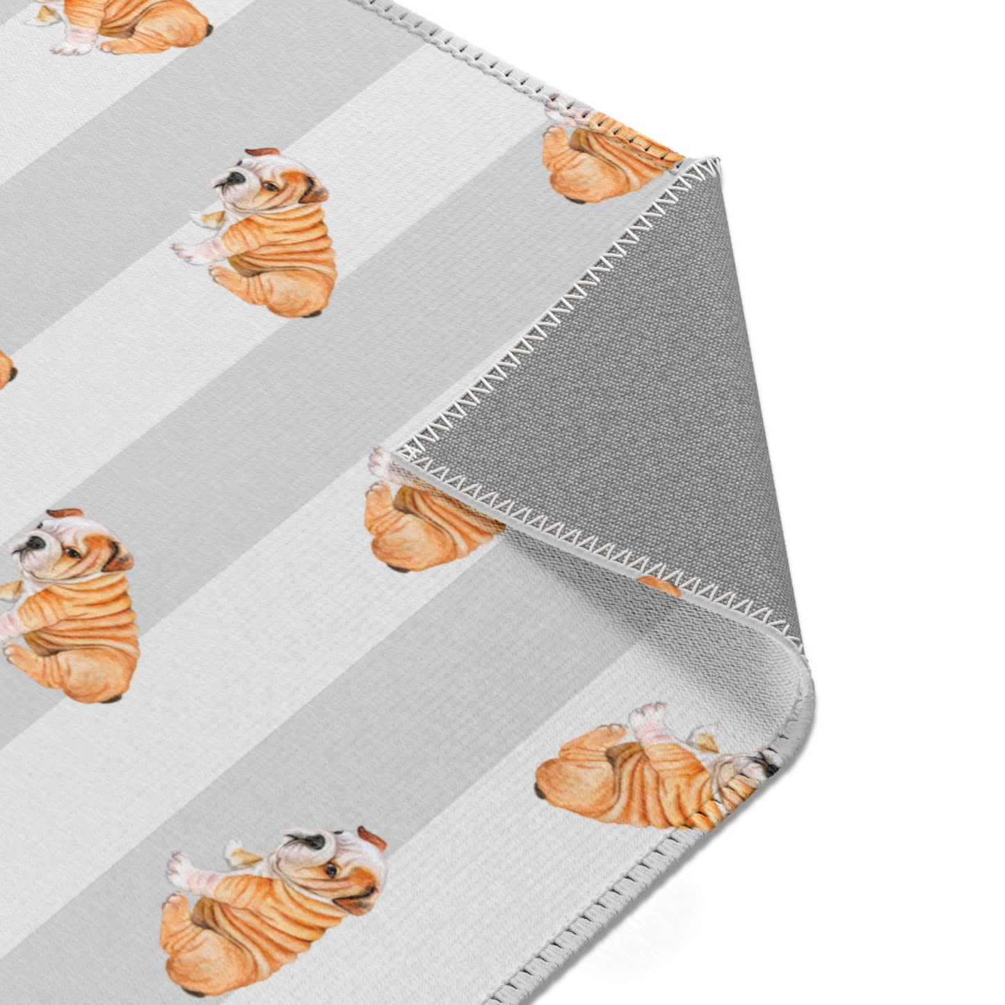 Cute "Bulldog" Accent Area Rug, Dog Themed Gift, Home Accessory, Living Room Mats