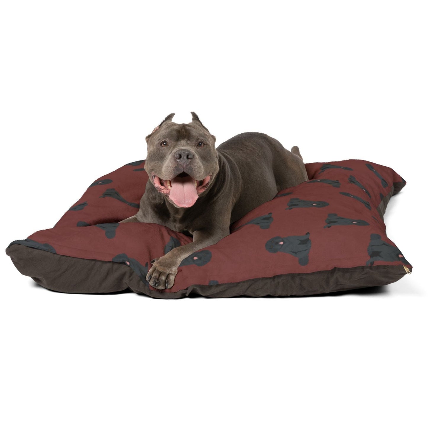 Dog Bed Shape-Retaining 50"x40" "Black Pup" Design