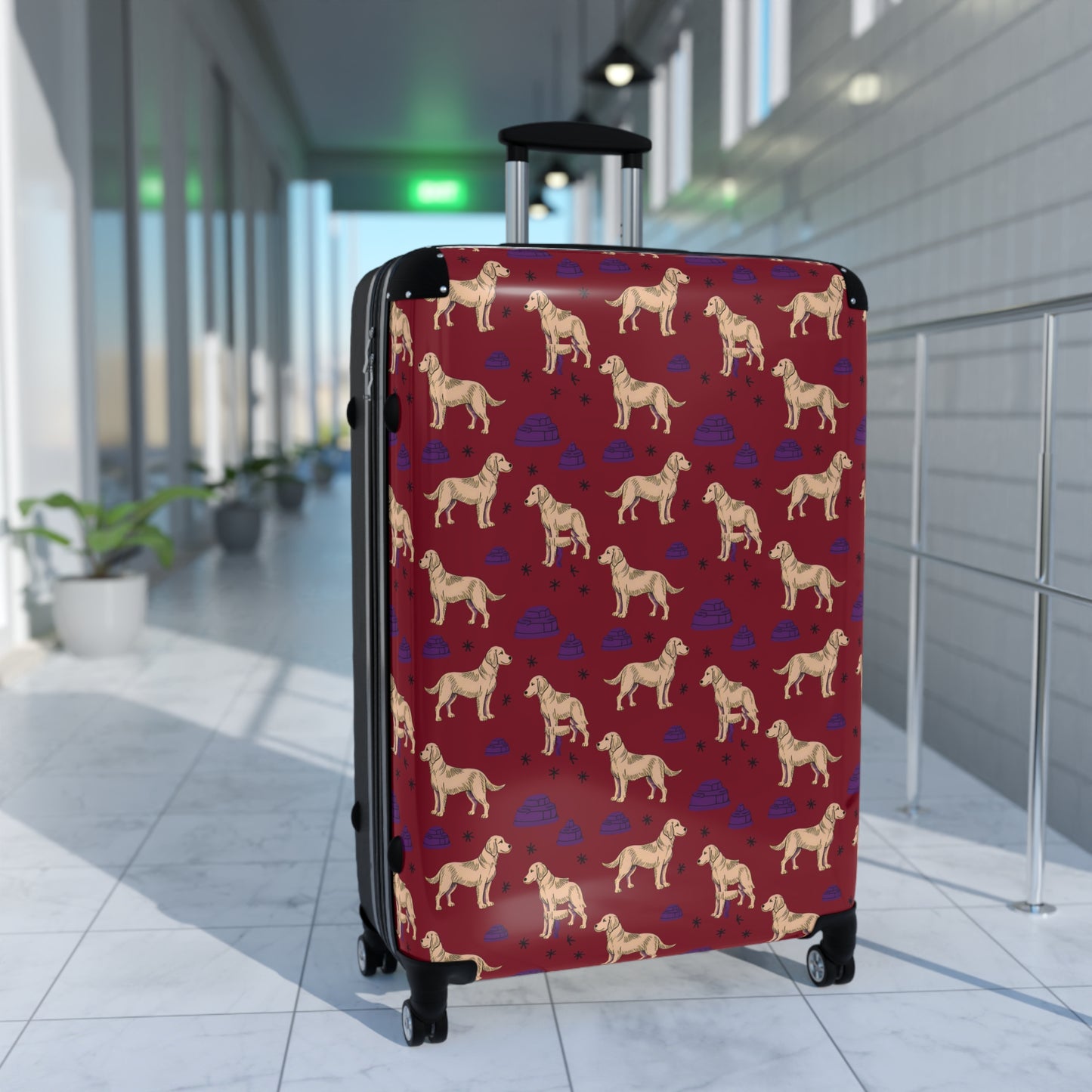 Suitcase with "Golden Retrievel" Design - Unique Luggage for Dog Lovers