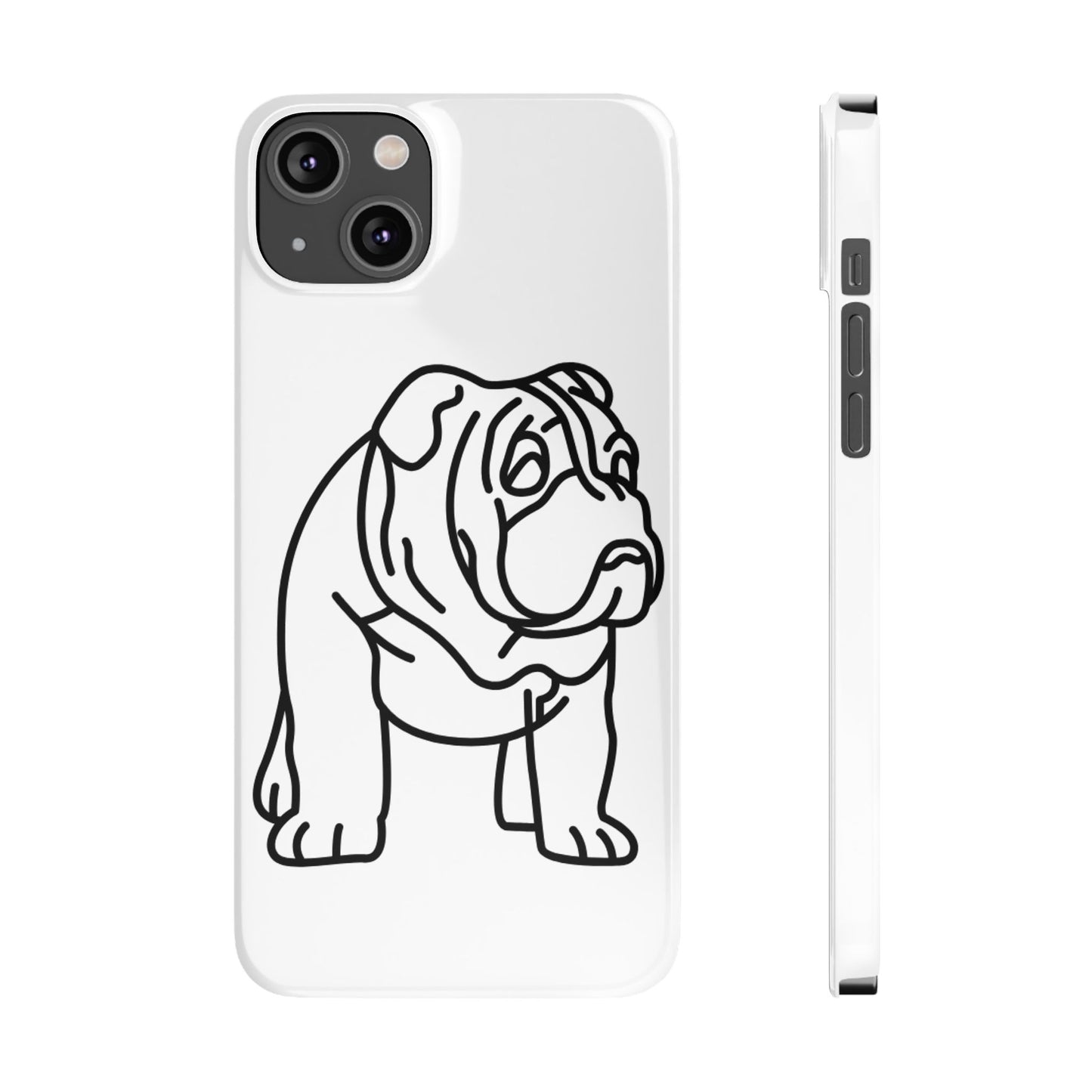 Bulldog Slim Phone Case: Minimalist Pet Lover Accessory, Cute Gift for Dog Owners, Phone Protection, Animal Lover's Style, Unique Dog Design