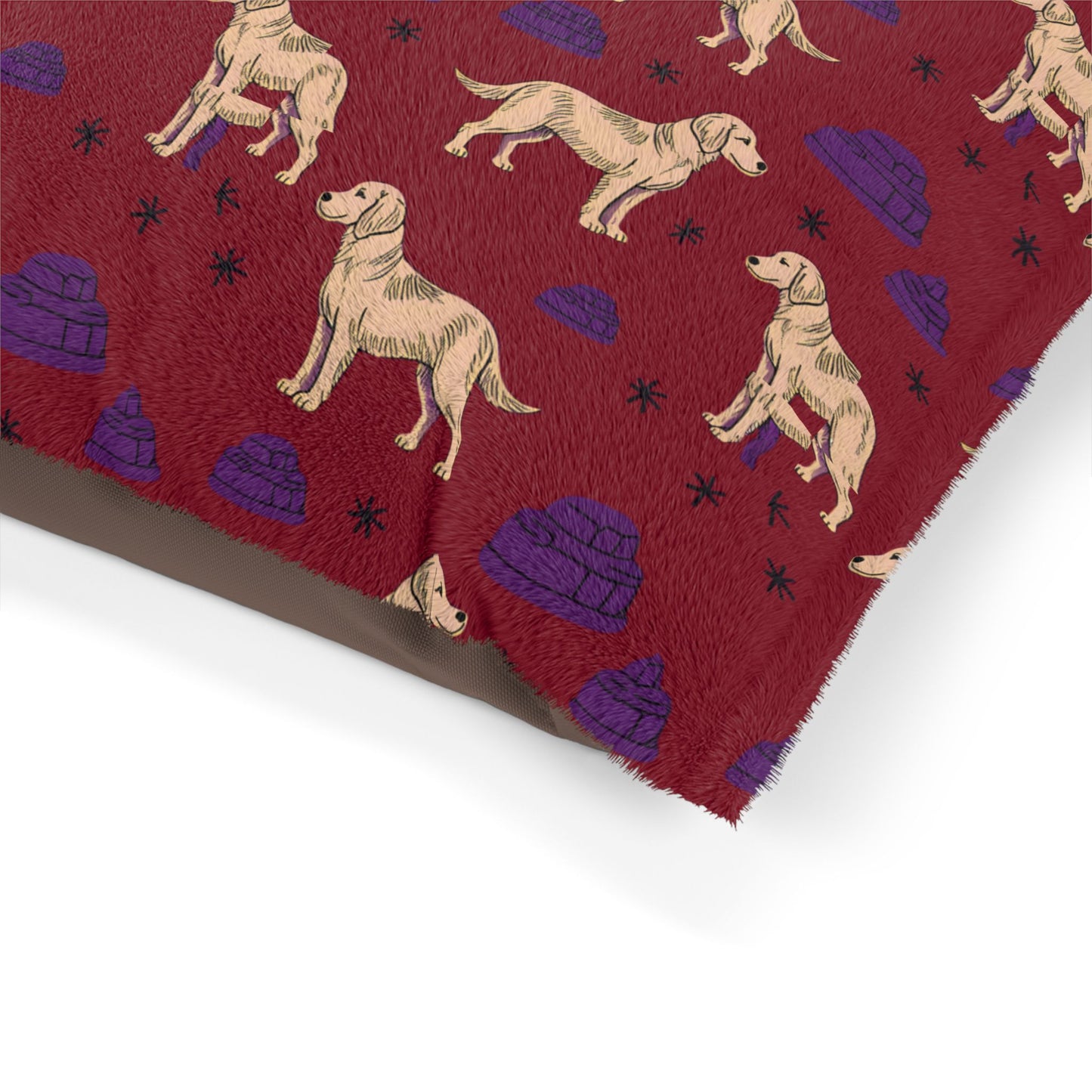 Dog Bed "Golden Retrievel" Pattern, Comfortable Dog Bed, Cotton Underside, Doggie Lounger