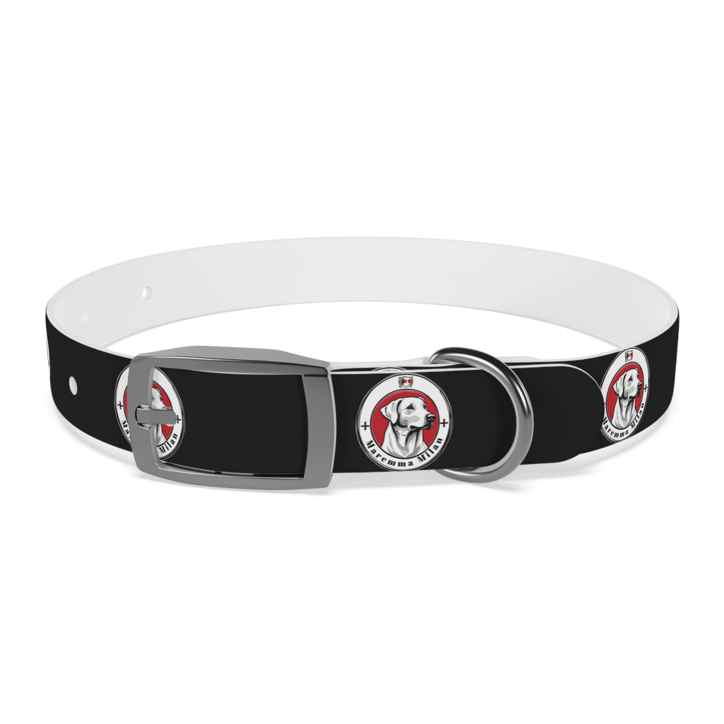 Dog Collar, Adjustable, Waterproff, Durable, Hypoallergenic Black Dog Collar with Maremma Logo,