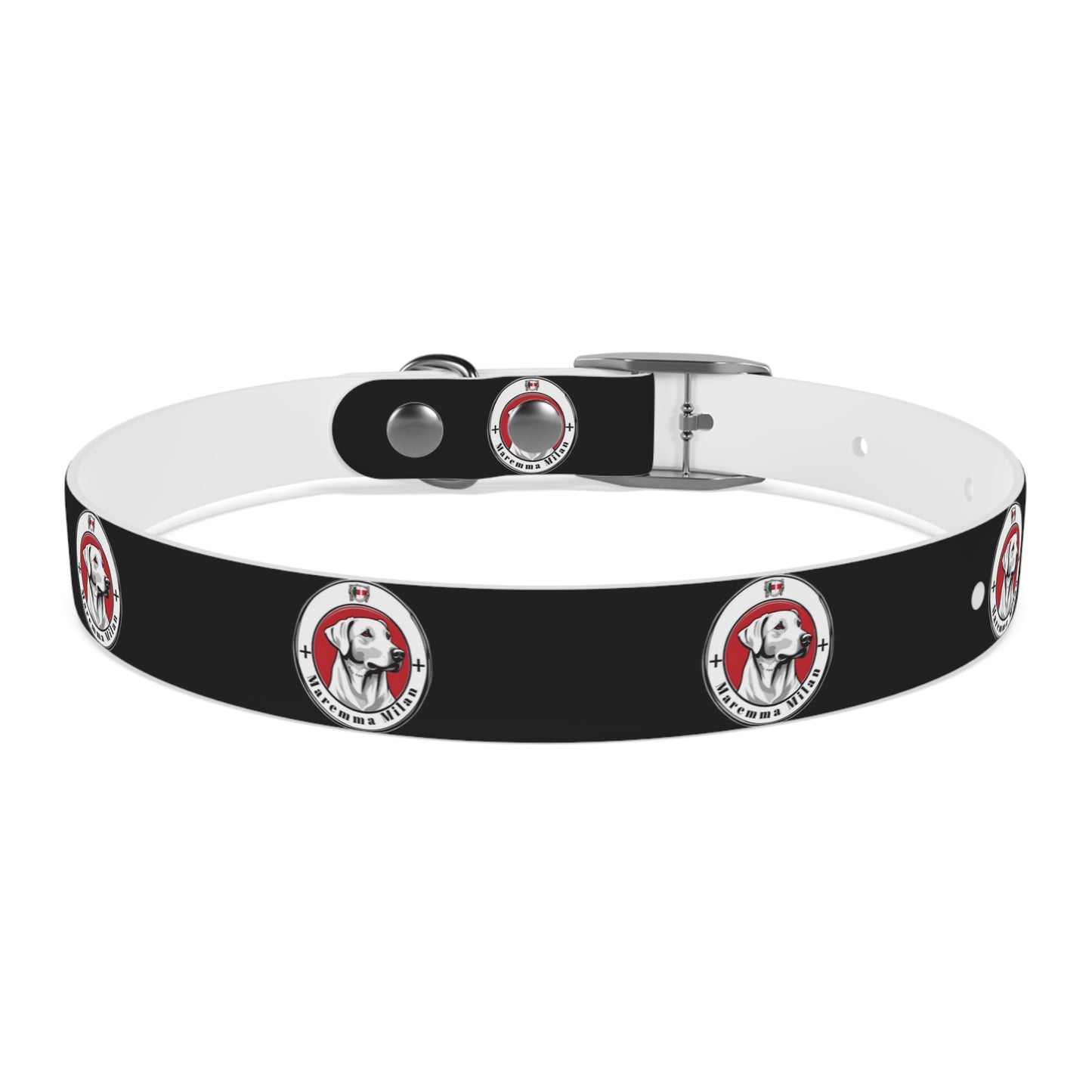 Dog Collar, Adjustable, Waterproff, Durable, Hypoallergenic Black Dog Collar with Maremma Logo,