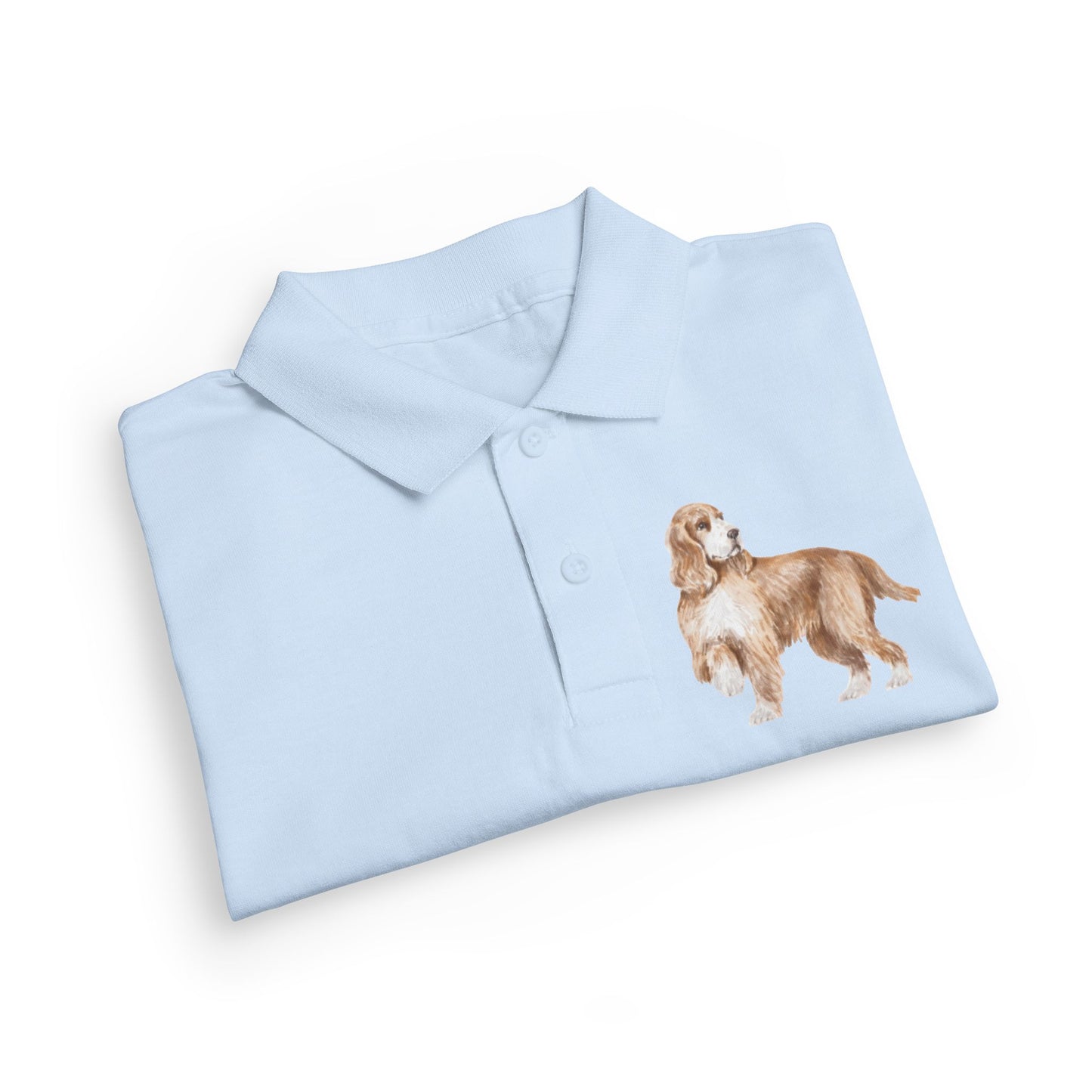 Polo Cotton for Girls and Boys — Golden Retriever Puppy Family Print