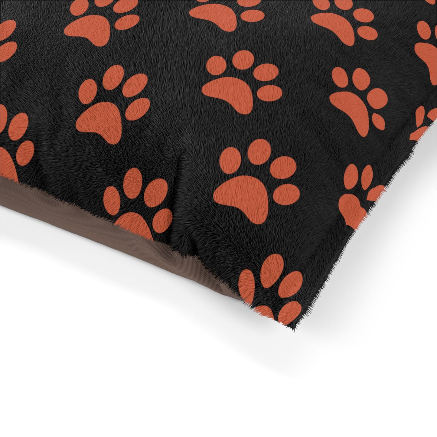 Dog Bed - Shape-Retaining - 100% Cotton Underside - "Red Paw" design