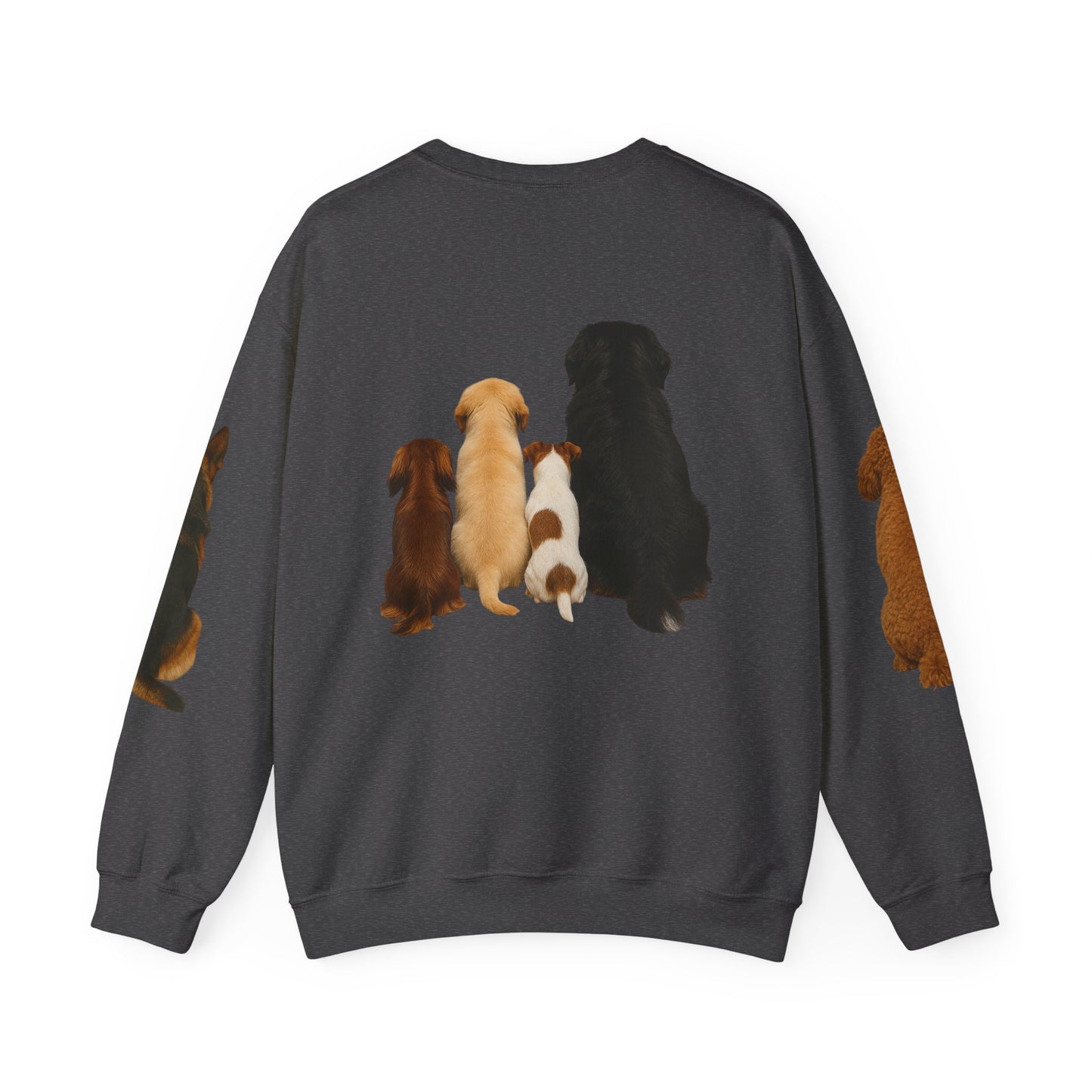 Dog Pack Cotton Crewneck Sweatshirt OEKO-TEX Certified – Cute Puppy Family Print