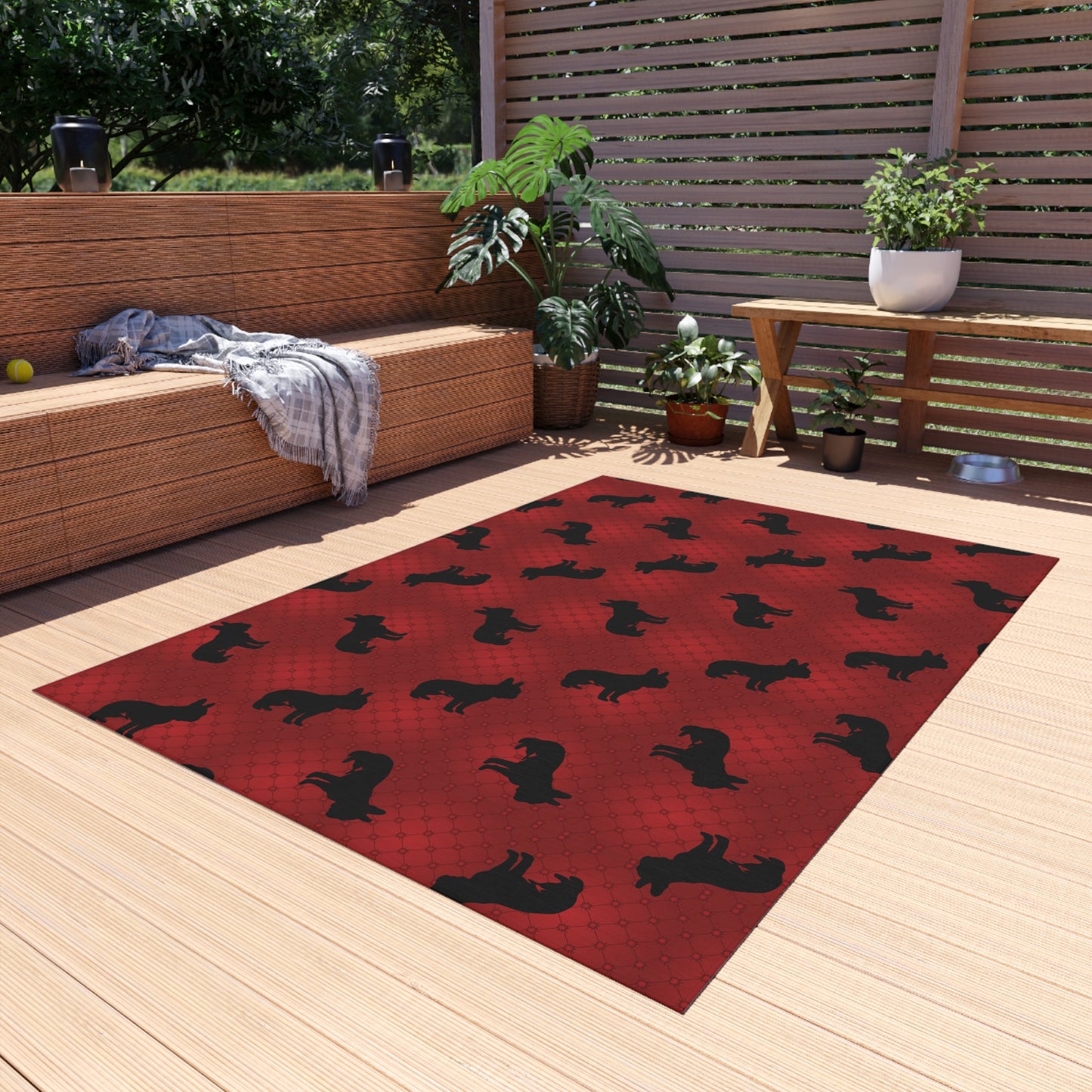 Cozy Outdoor Rug for Patios, Decks, and Picnics - Perfect for Home Decor, Rustic Style, Dog Lovers, Outdoor Gatherings