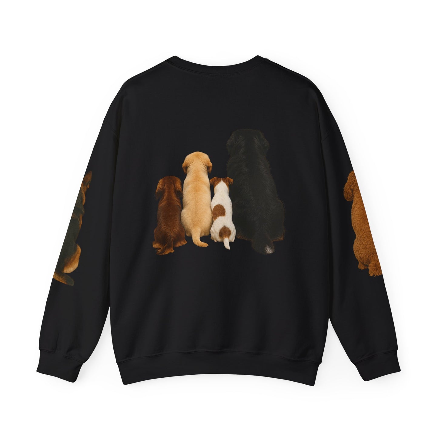Dog Pack Cotton Crewneck Sweatshirt OEKO-TEX Certified – Cute Puppy Family Print