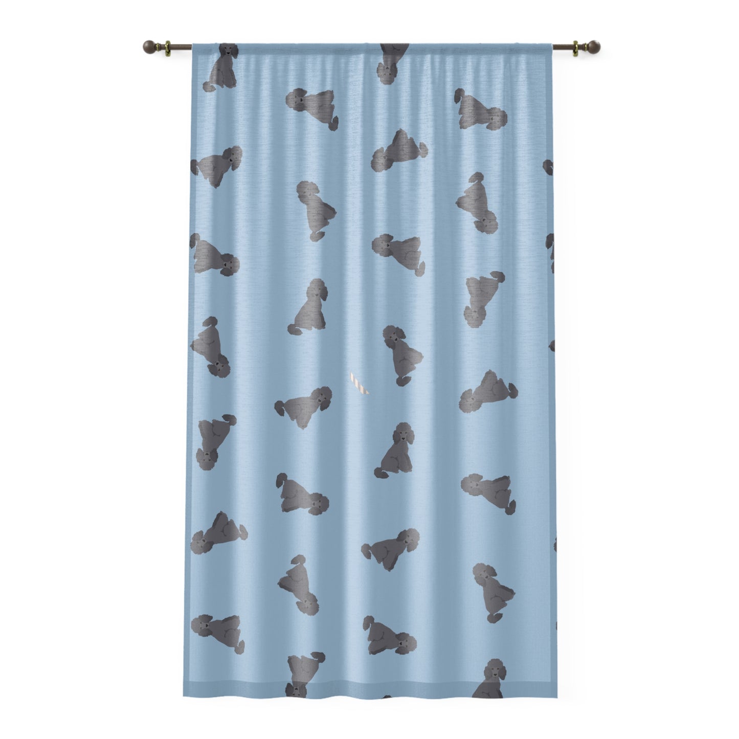 Window Curtain — Blue Puppy Pattern Sheer Curtain for Nursery & Kids’ Room
