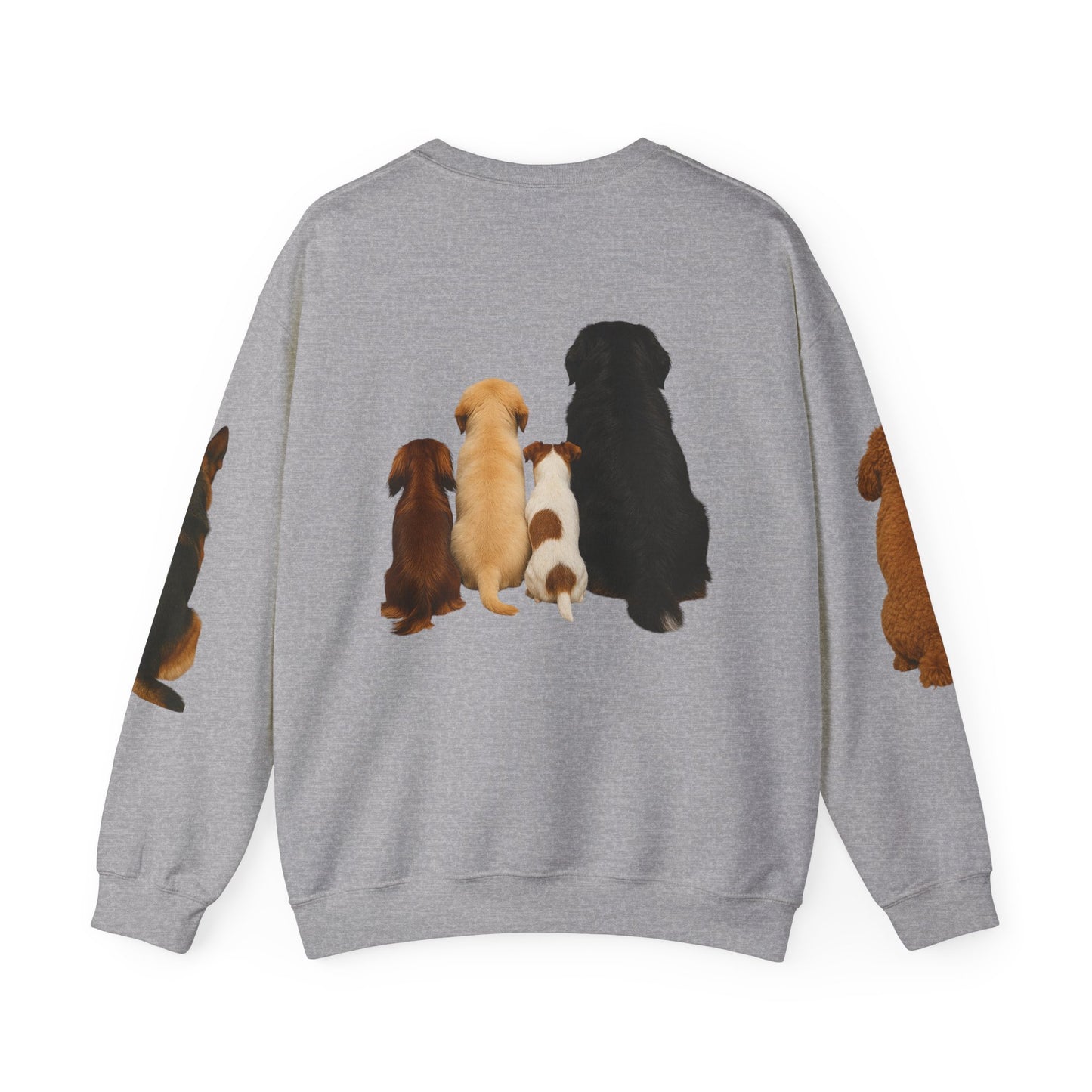 Dog Pack Cotton Crewneck Sweatshirt OEKO-TEX Certified – Cute Puppy Family Print