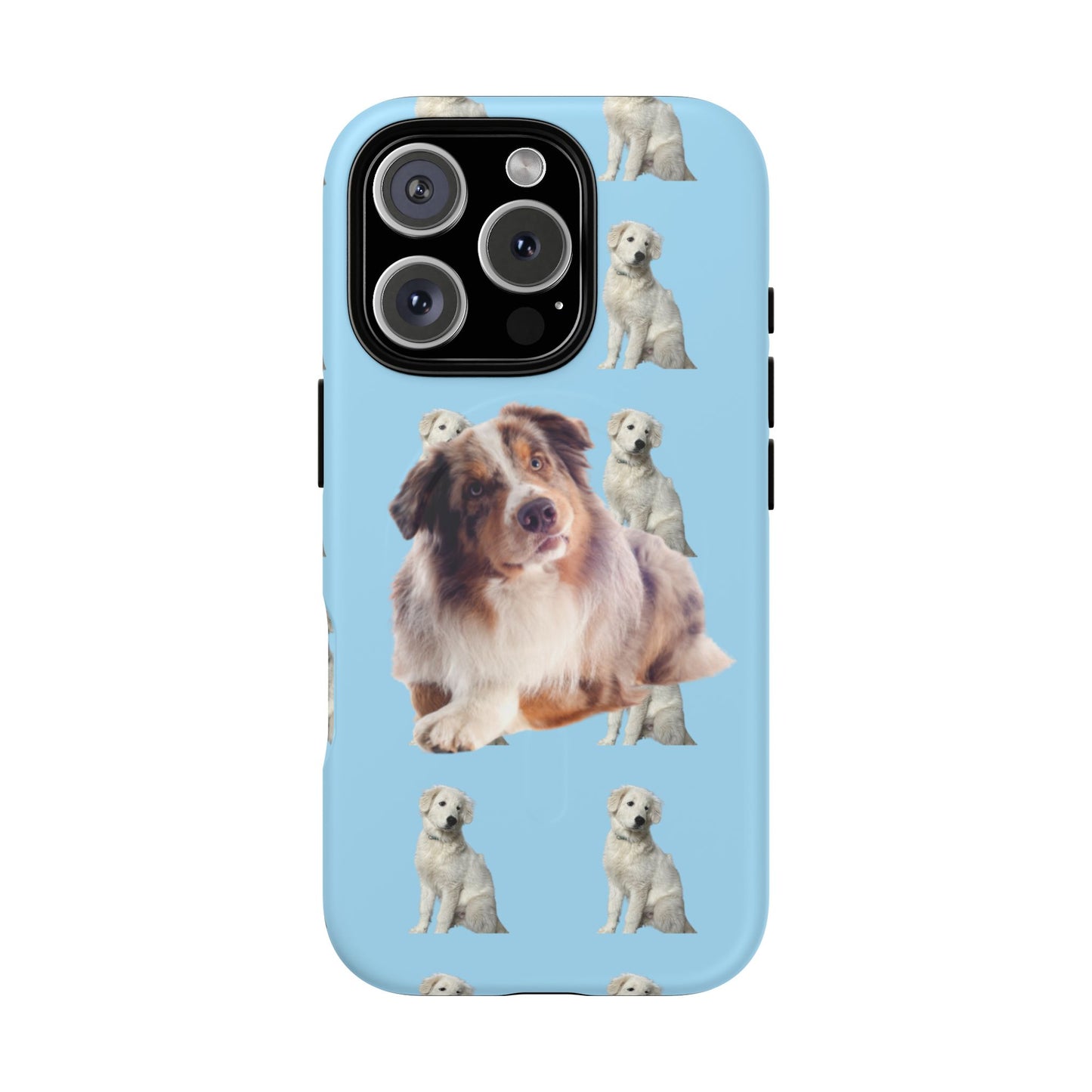 Tough Magnetic Phone Case - Australian Shepherd and Maremma = Blue Design