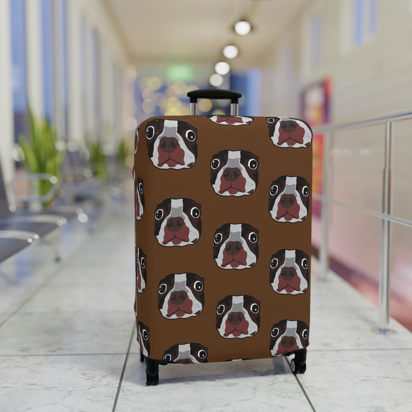 Luggage Cover "Wonder Dog" Dog Print, Suitcase Protector for Travelling, Gifts for Dog Lovers