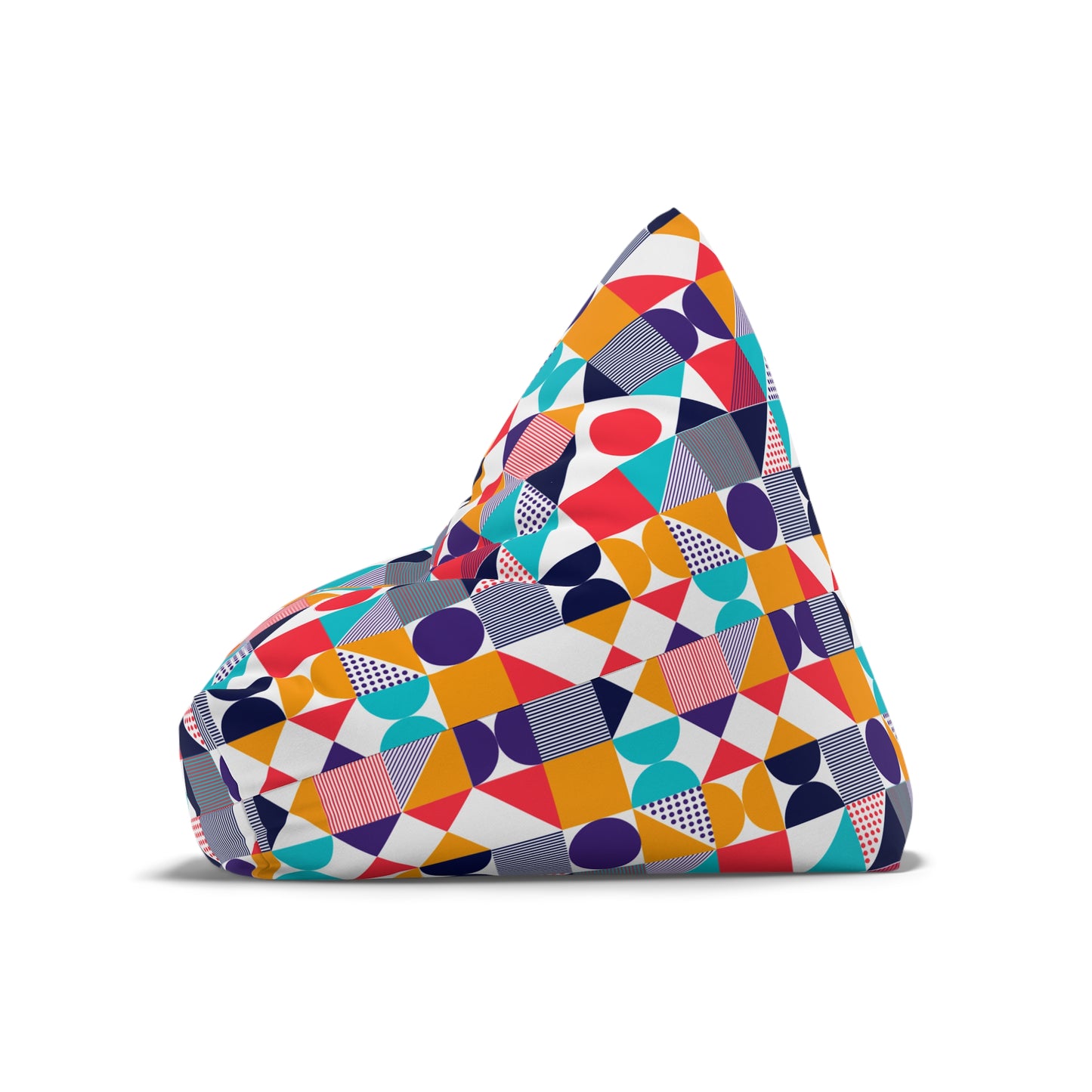 Colorful Geometric Bean Bag Chair Cover - Fun & Cozy Seating for All Ages