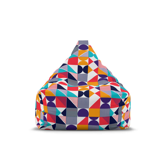 Colorful Geometric Bean Bag Chair Cover - Fun & Cozy Seating for All Ages