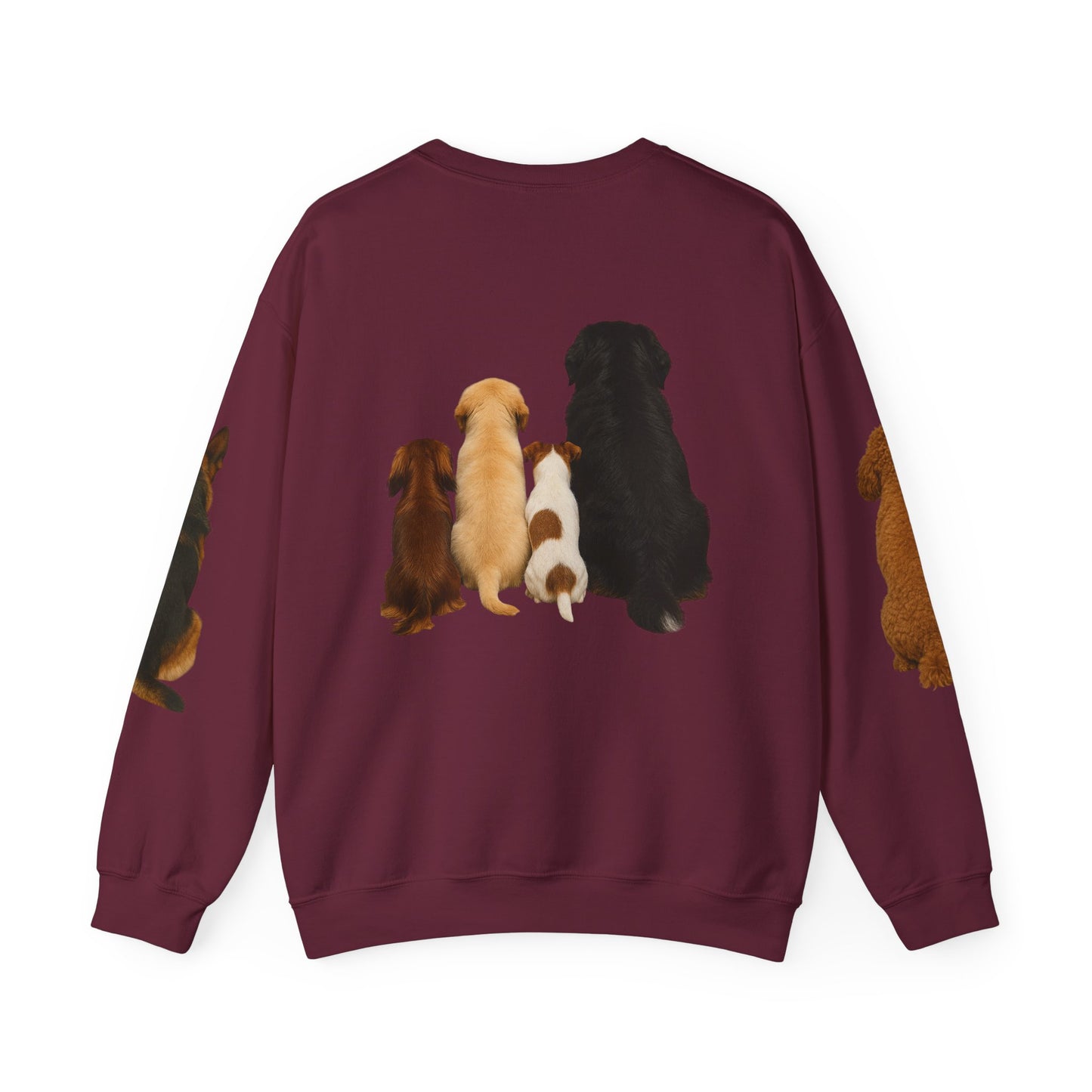Dog Pack Cotton Crewneck Sweatshirt OEKO-TEX Certified – Cute Puppy Family Print