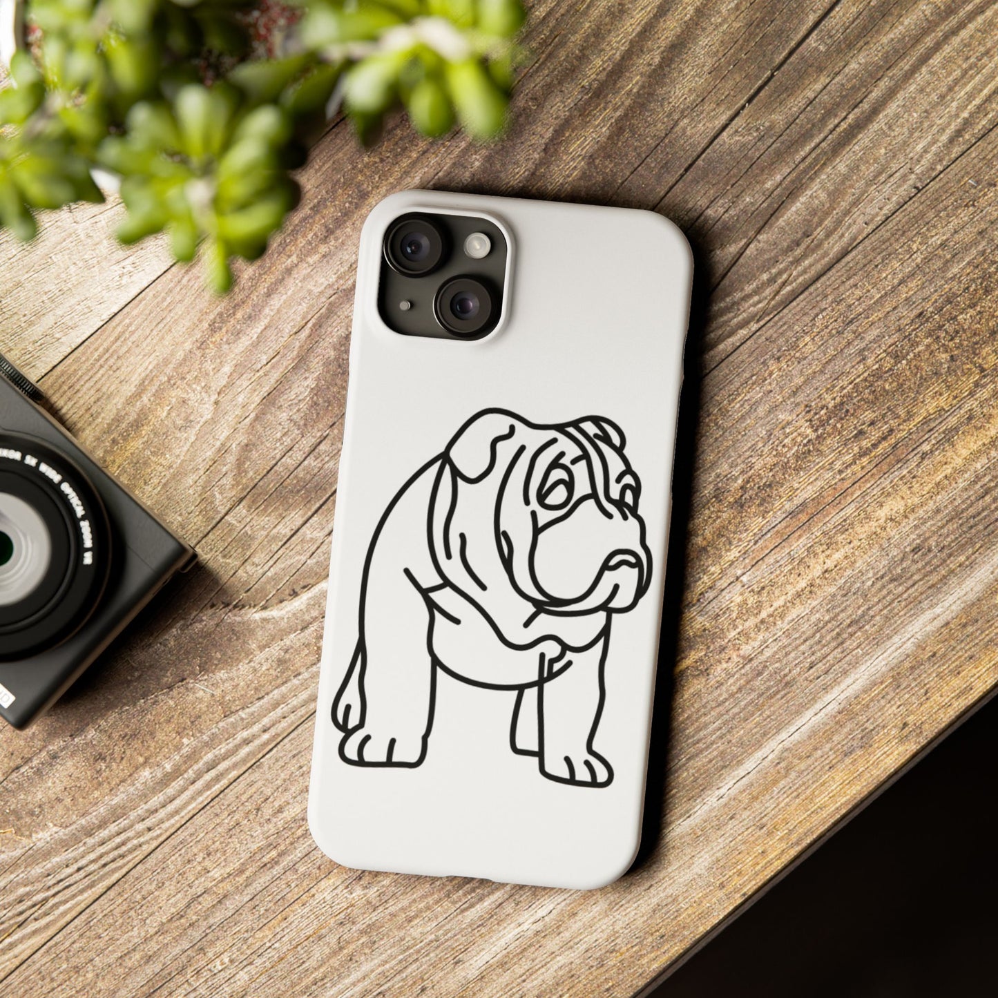Bulldog Slim Phone Case: Minimalist Pet Lover Accessory, Cute Gift for Dog Owners, Phone Protection, Animal Lover's Style, Unique Dog Design