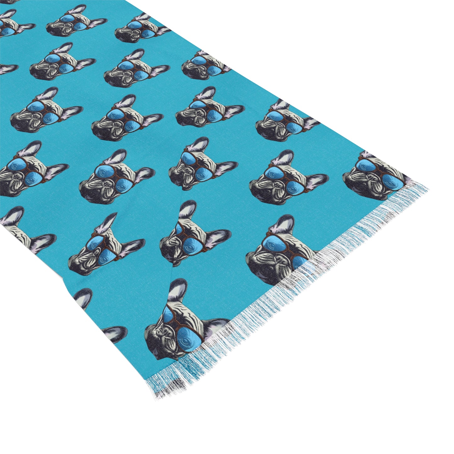 Scarf, Light, "French Bulldog" Design, Durable, Trendy Travel Accessory, Gift for Dog Owners