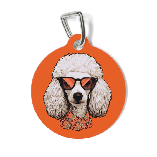 Dog ID Tag with "Poodle" Design, Solid Mewtal ID Tag, Unique Gift