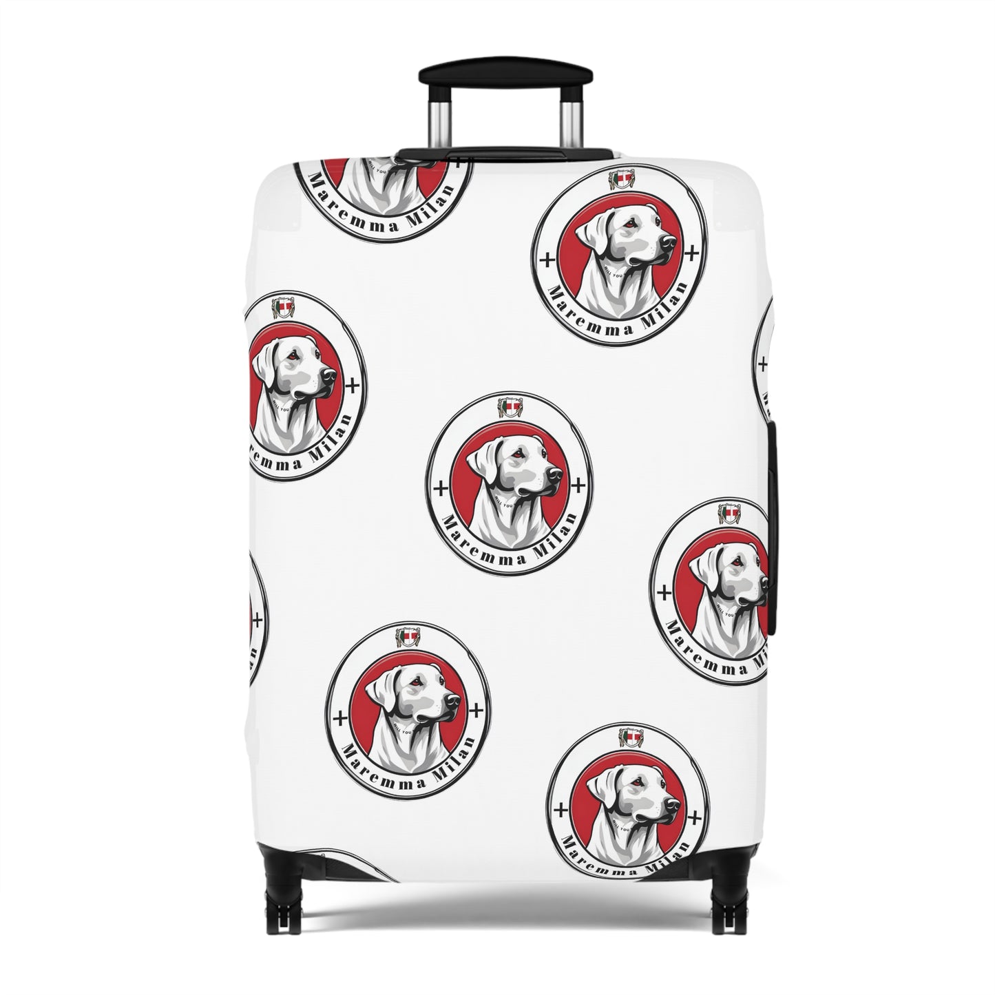 Designer Luggage Cover, Dog Lover Luggage Protector, Suitcase Cover Brand "Maremma Milan" Brand