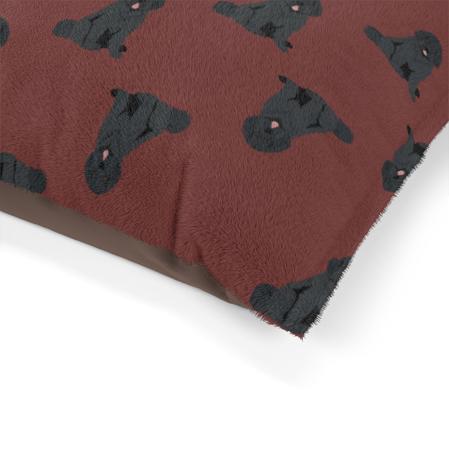 Dog Bed Shape-Retaining 50"x40" "Black Pup" Design