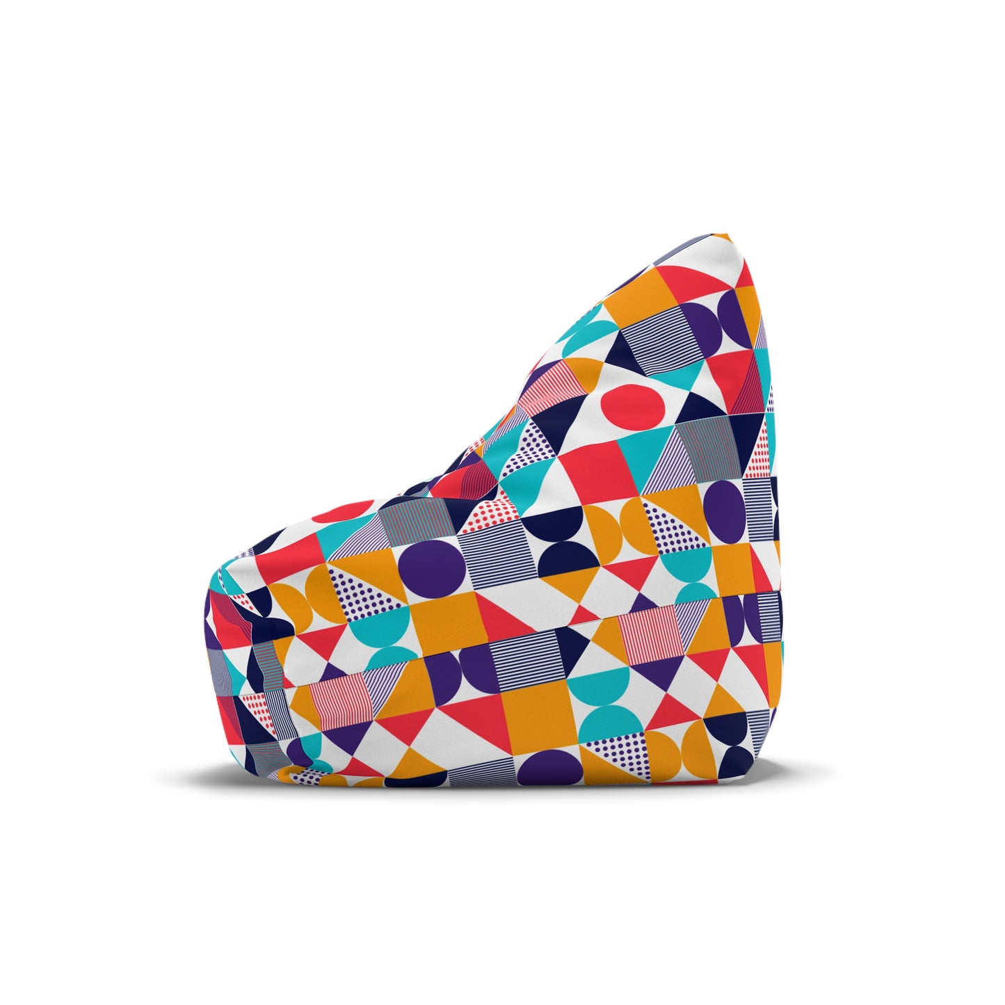 Colorful Geometric Bean Bag Chair Cover - Fun & Cozy Seating for All Ages
