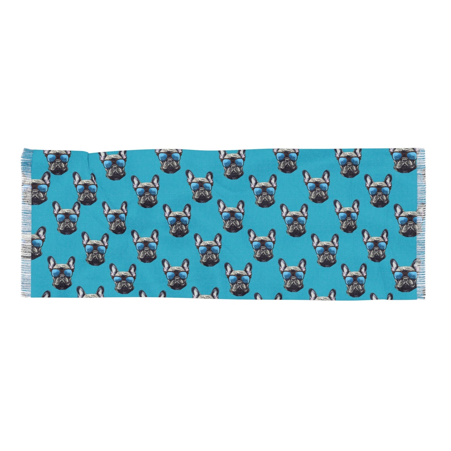 Scarf, Light, "French Bulldog" Design, Durable, Trendy Travel Accessory, Gift for Dog Owners