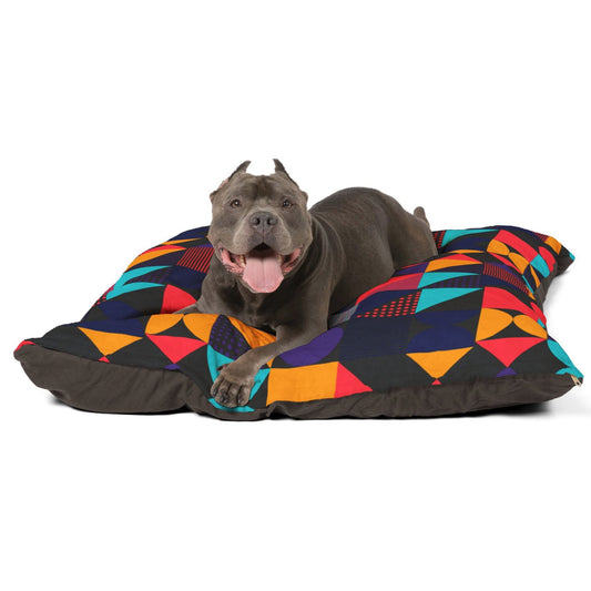 Dog Bed - Shape-Retaining - Cotton Underside - Abstract Design