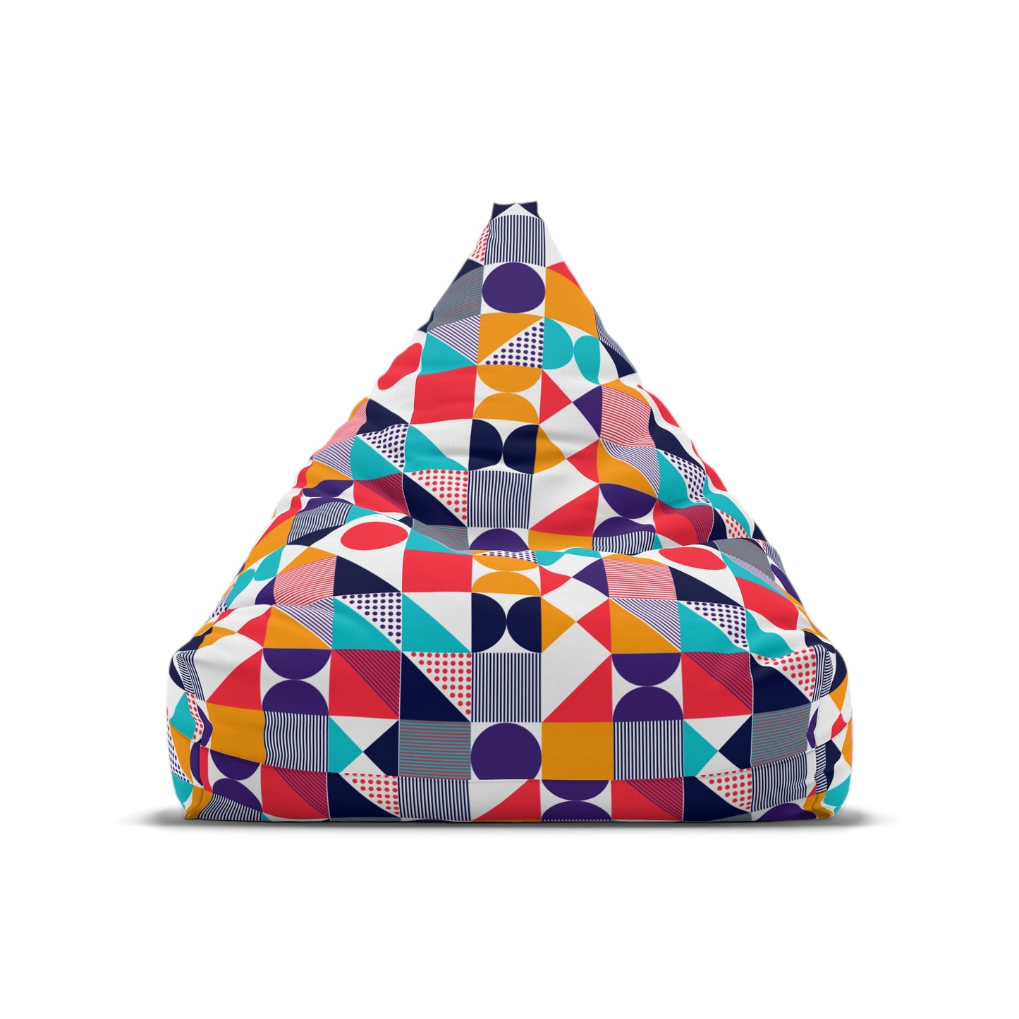 Colorful Geometric Bean Bag Chair Cover - Fun & Cozy Seating for All Ages