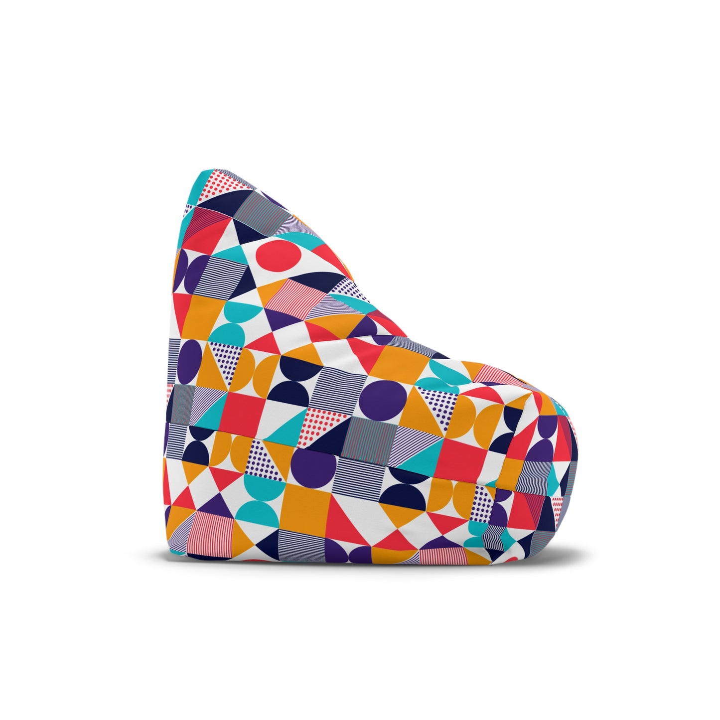 Colorful Geometric Bean Bag Chair Cover - Fun & Cozy Seating for All Ages