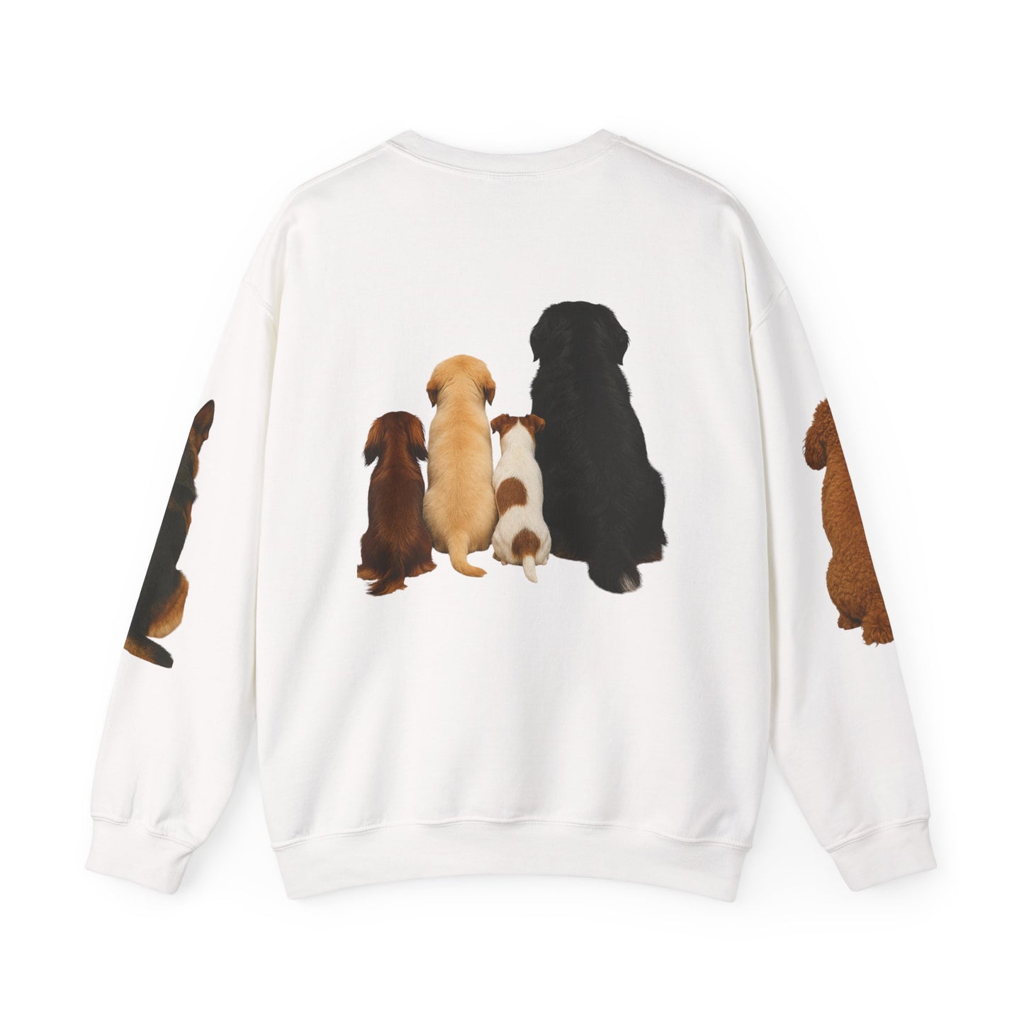 Dog Pack Cotton Crewneck Sweatshirt OEKO-TEX Certified – Cute Puppy Family Print