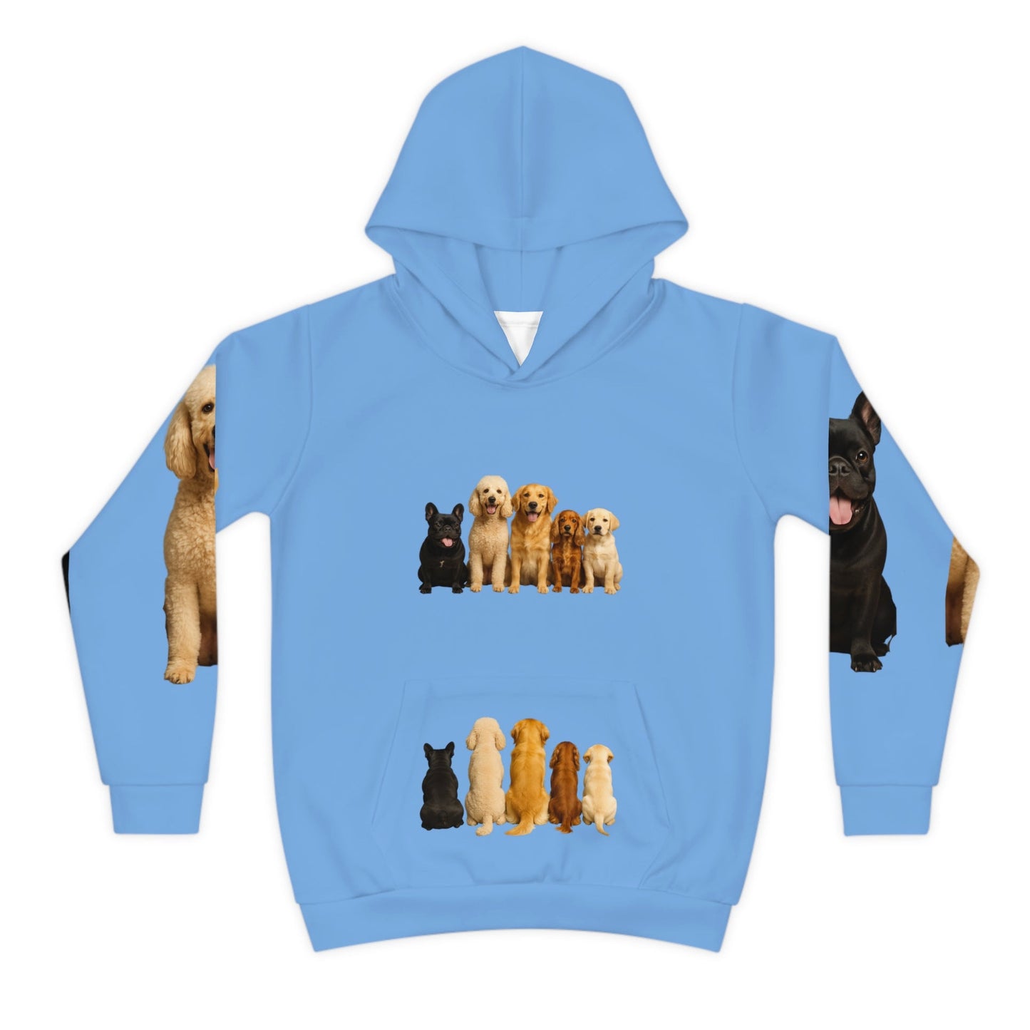 Kids Puppy Pack Hoodie — Cute Puppies Sitting Graphic Children's Hoodie