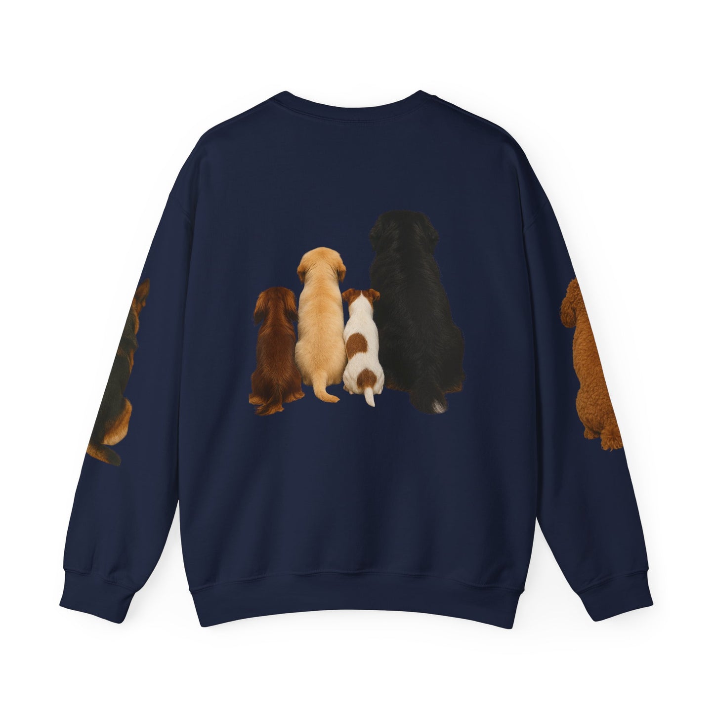 Dog Pack Cotton Crewneck Sweatshirt OEKO-TEX Certified – Cute Puppy Family Print