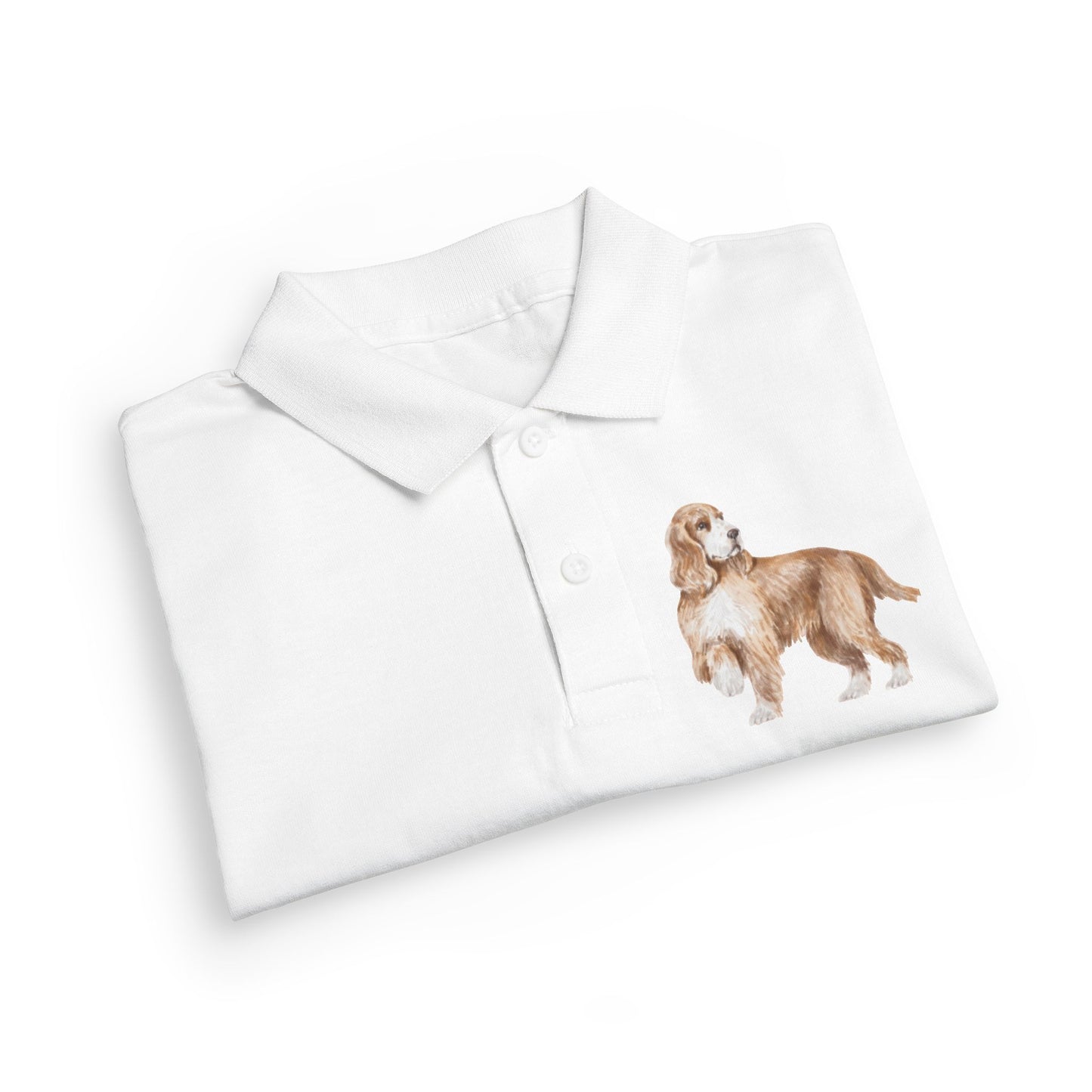 Polo Cotton for Girls and Boys — Golden Retriever Puppy Family Print
