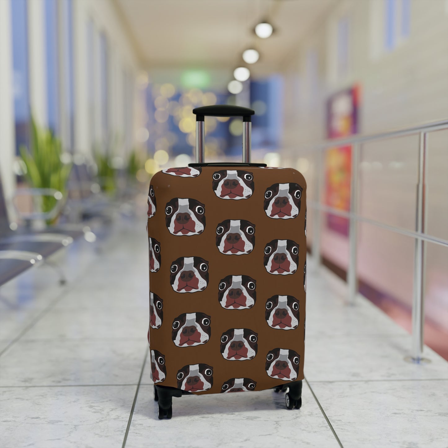Luggage Cover "Wonder Dog" Dog Print, Suitcase Protector for Travelling, Gifts for Dog Lovers