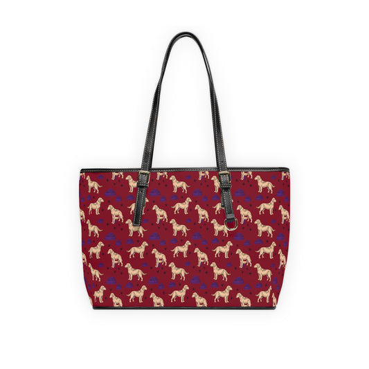 Stylish PU Leather Shoulder Bag with Dog Pattern, Tote for Pet Lovers, Gift for Dog Owners, Handbag for Everyday Use, Fashion Statement Bag