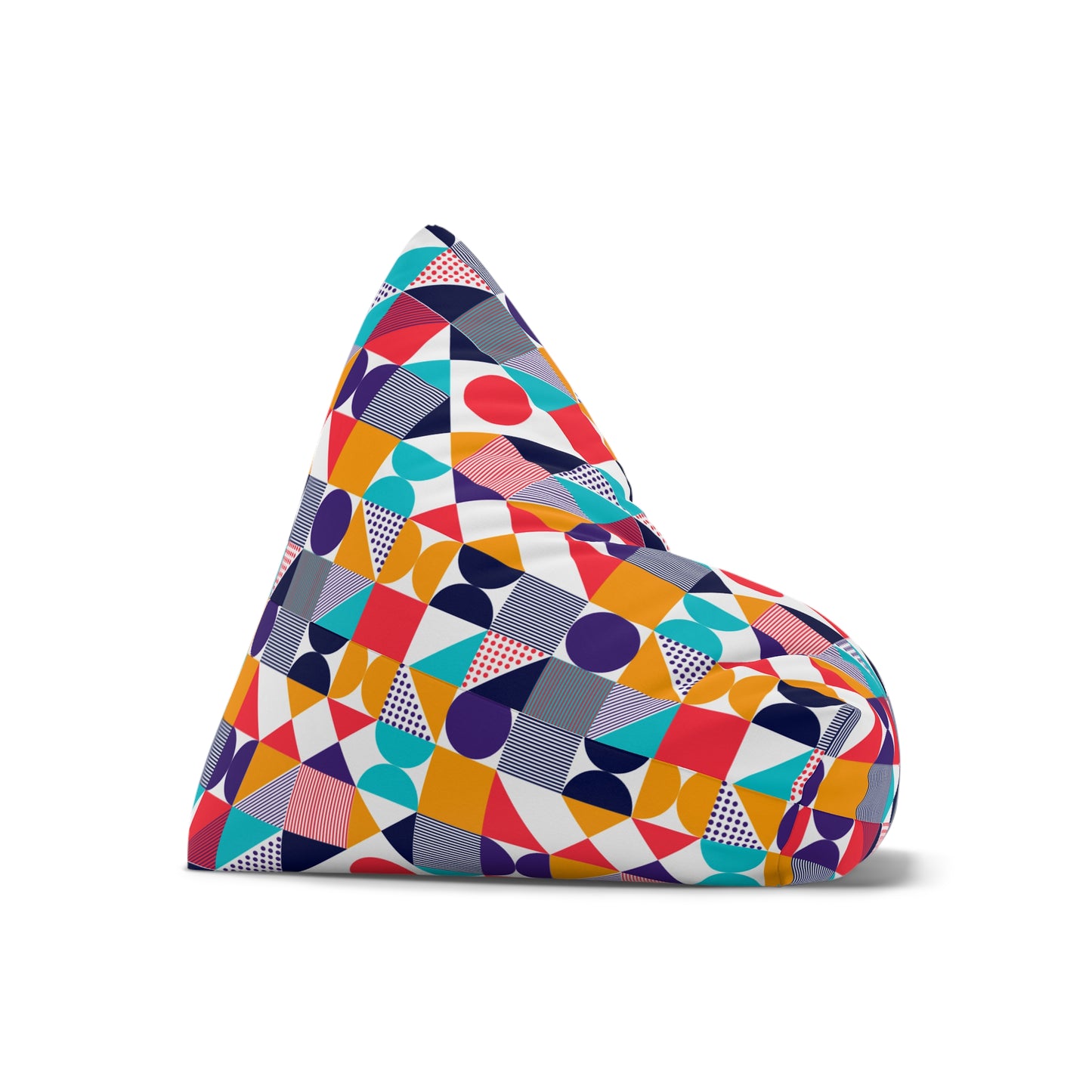 Colorful Geometric Bean Bag Chair Cover - Fun & Cozy Seating for All Ages
