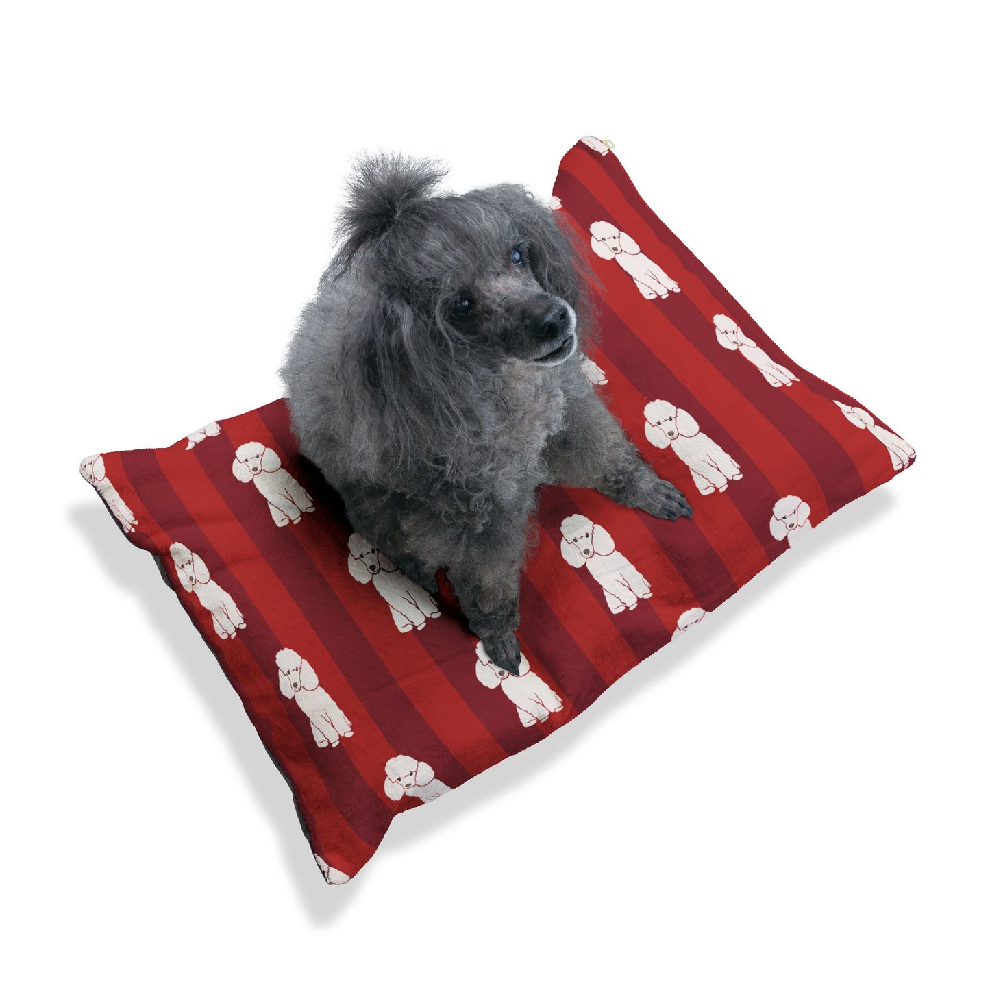 Cozy Dog Bed with Adorable "Poodle" Design With Shape-retaining Insert| Dog Cushion, Adjustable Throw