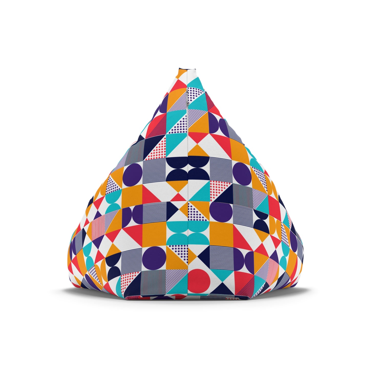 Colorful Geometric Bean Bag Chair Cover - Fun & Cozy Seating for All Ages
